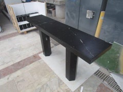 Kubo Rectangular Table in Honed Nero Marquina Marble