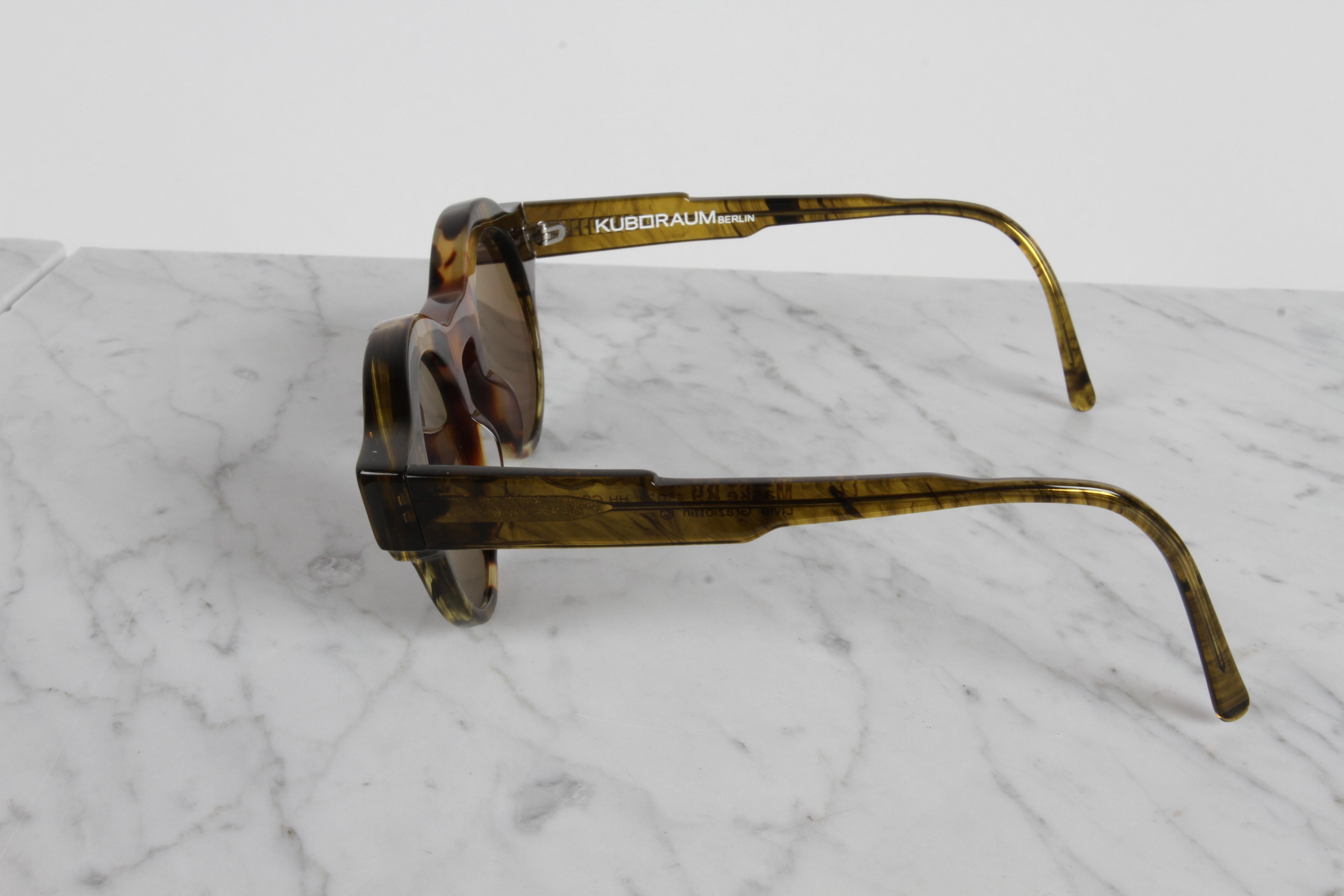 Kuboraum - Maske K9 HHGS - 145mm Handmade Tortoise Frame Sunglasses Gray Lenses For Sale 4