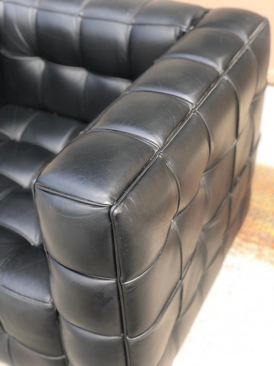 Leather Kubus Armchair by Josef Hoffmann Edition Wittmann 1970