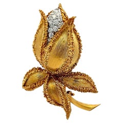 Spilla in oro giallo Kucninsky 0,45 carati con diamante tondo Brilliante 18 carati