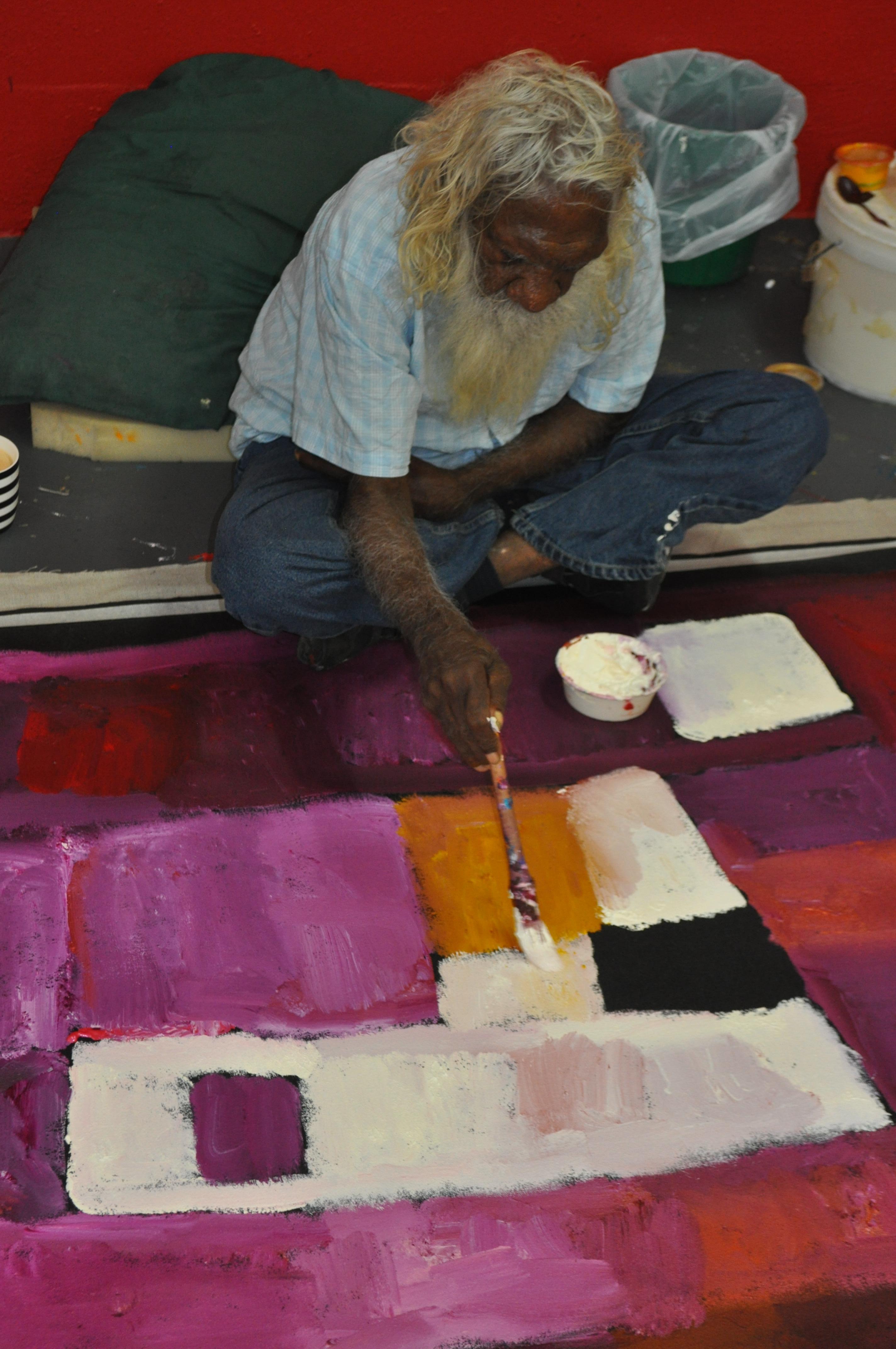 Emu Dreaming - Abstract Geometric Painting by Kuddtji Kngwarreye