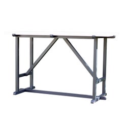 Kudra Centre Table with White Painted Wood Top and Black Enamelled Base