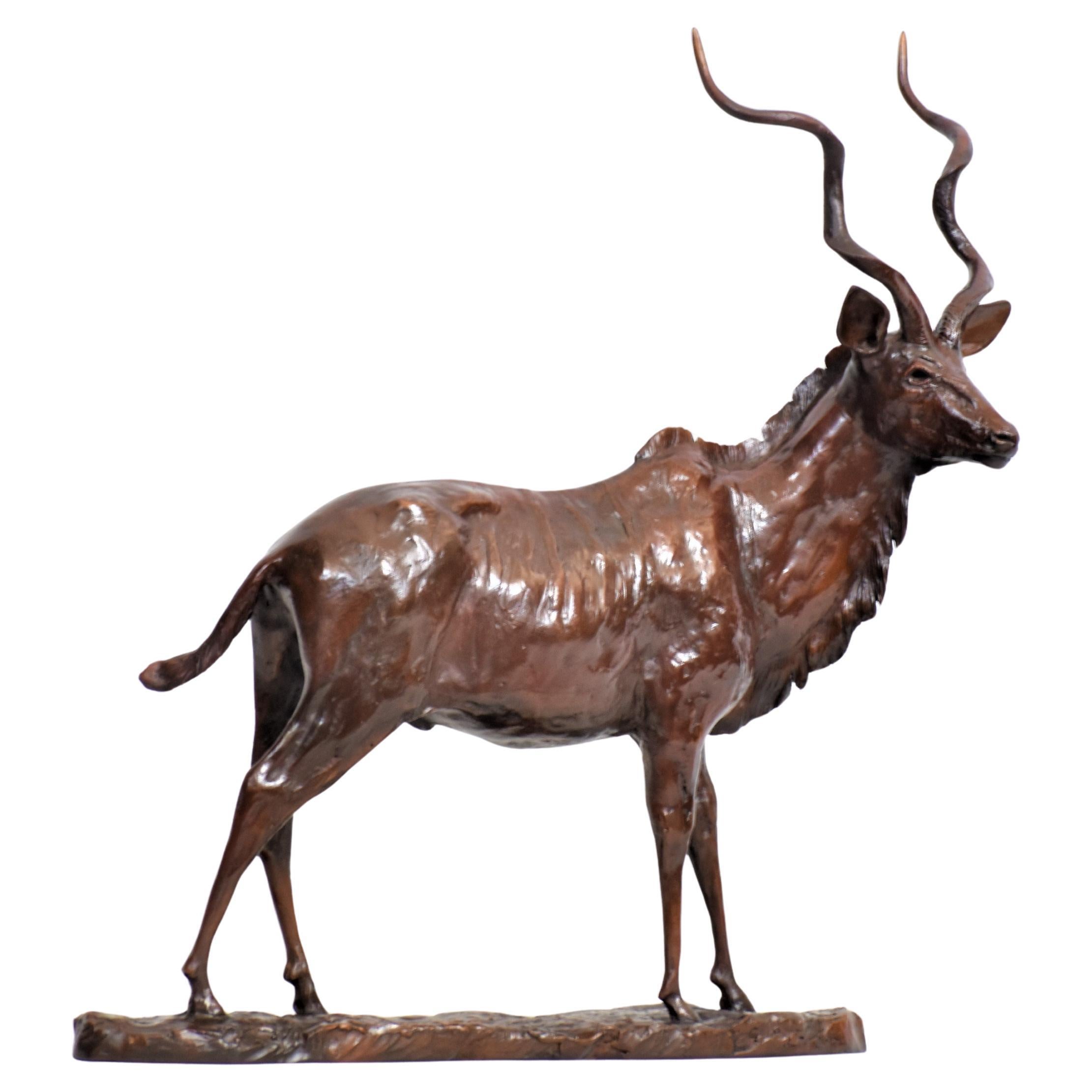 Kudu Bulle - Bronze Antilope Skulptur