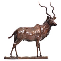 Kudu Bulle - Bronze Antilope Skulptur