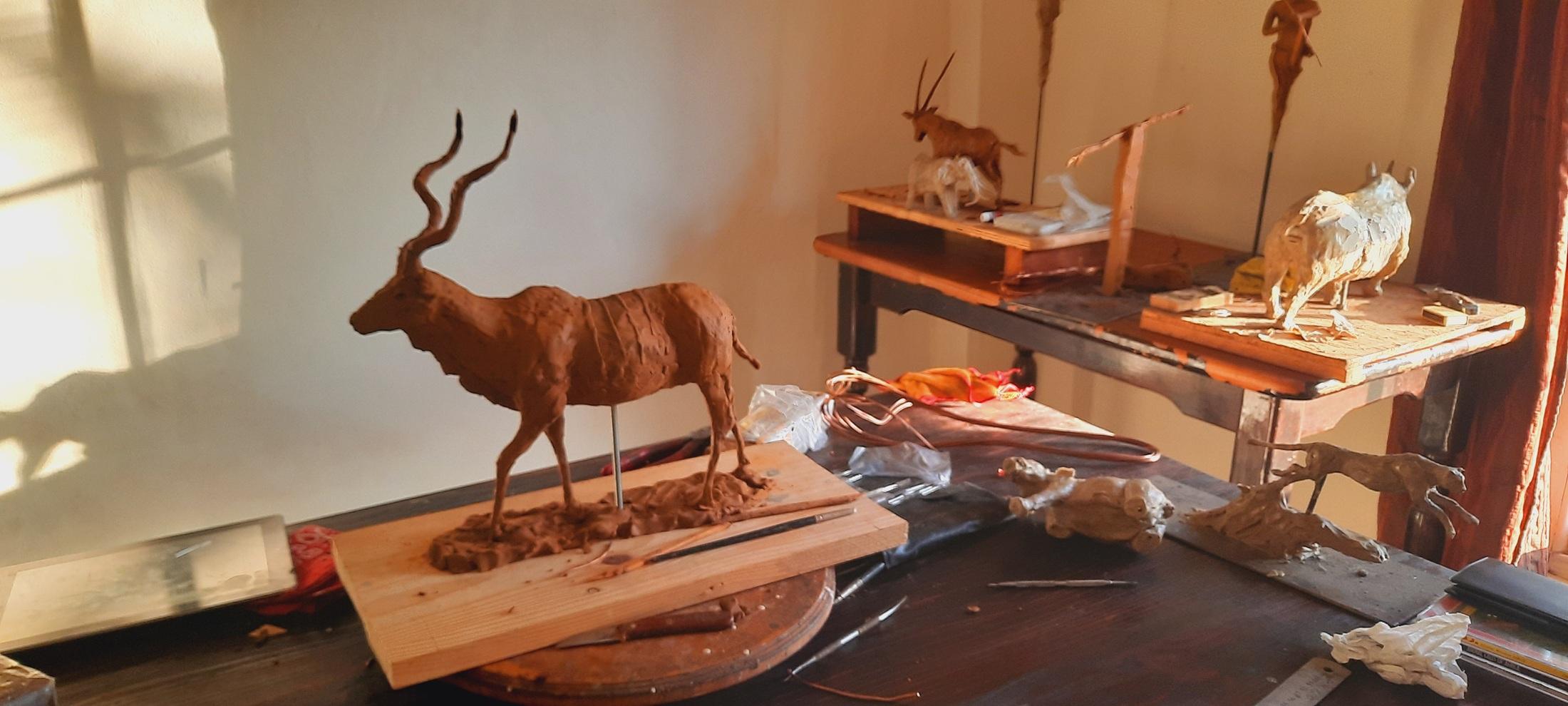 Toro Kudu - Scultura di antilope in bronzo In condizioni Nuovo in vendita a Pretoria, Gauteng