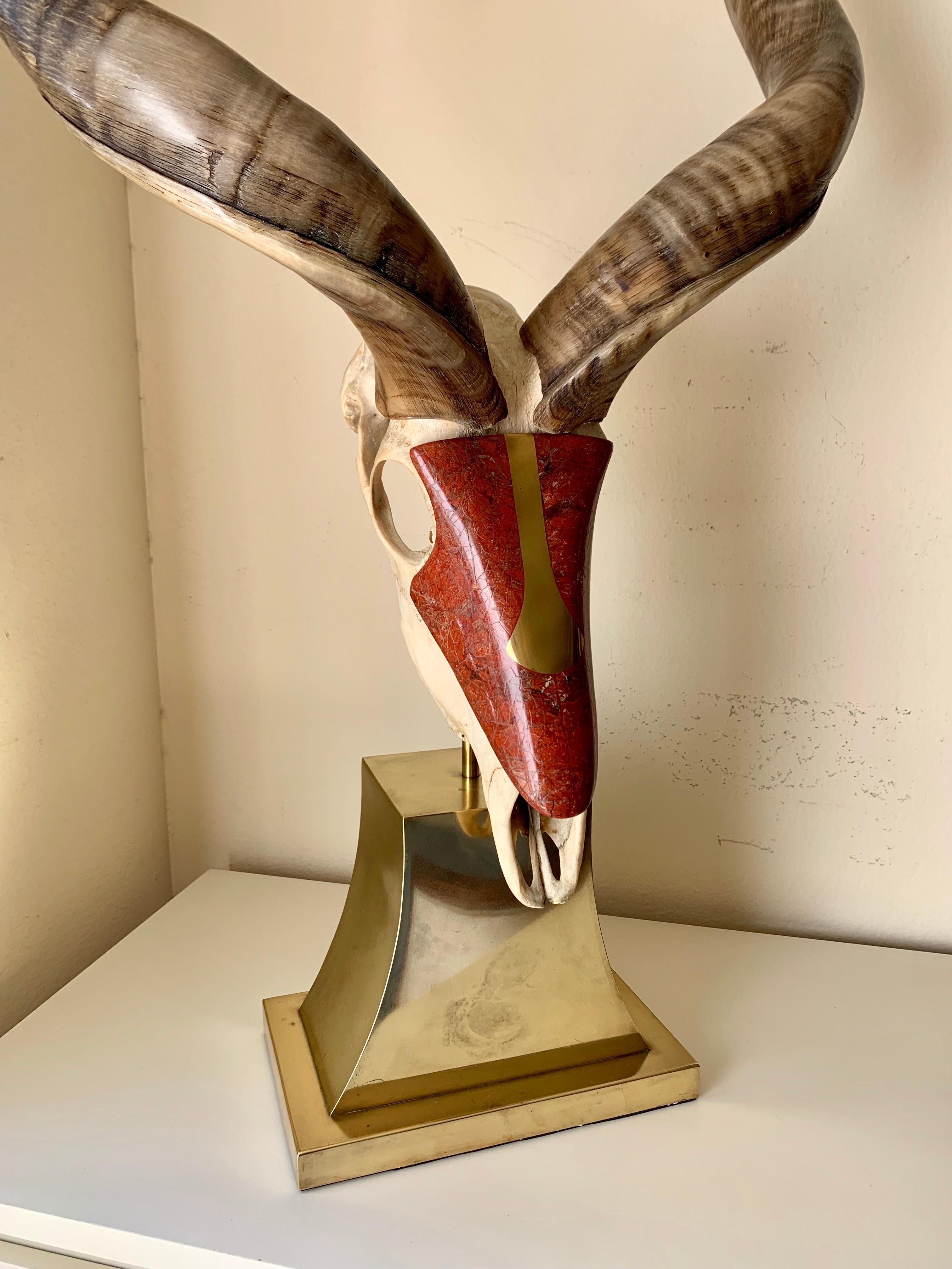 Kudu Skull Sculpture  In Good Condition In North Hollywood, CA