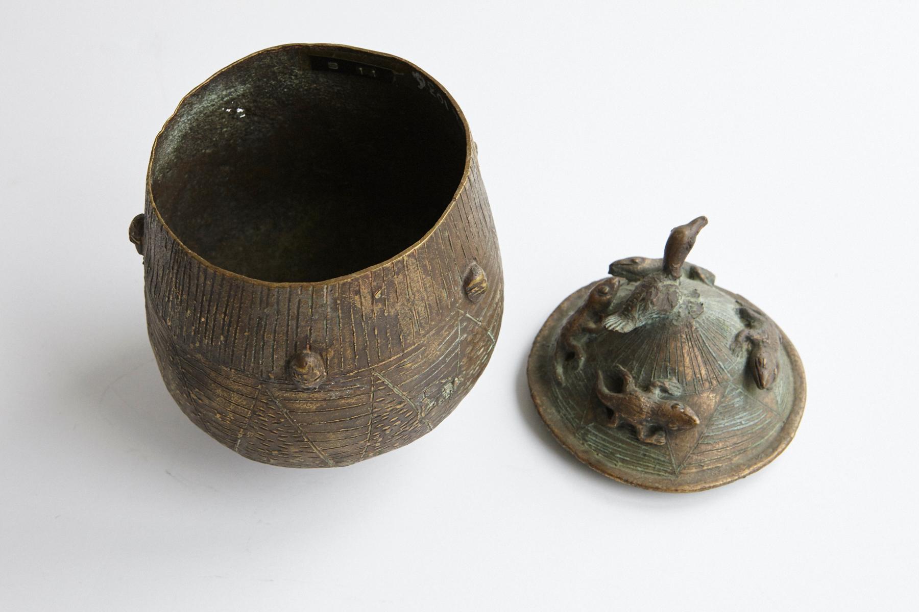 Mid-20th Century Kuduo - Bronze Gold Dust Vessel, Asante People, Ghana, 1940s For Sale