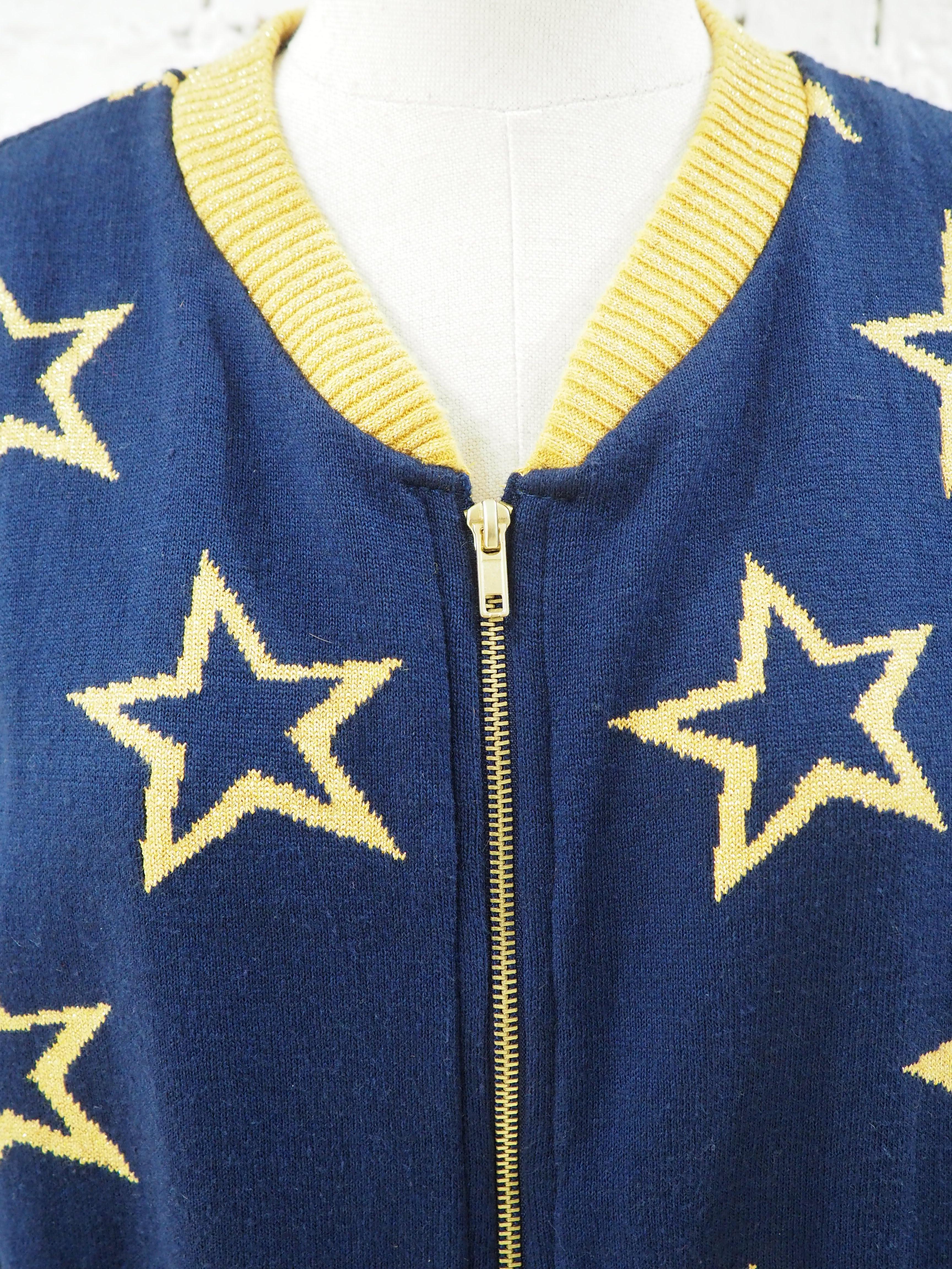 Women's or Men's Kueen blue yellow sweater - cardigan