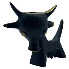 Kuhzahnstocherhalter von Walter Bosse, Herta Baller, Messing, ca. 1950er Jahre