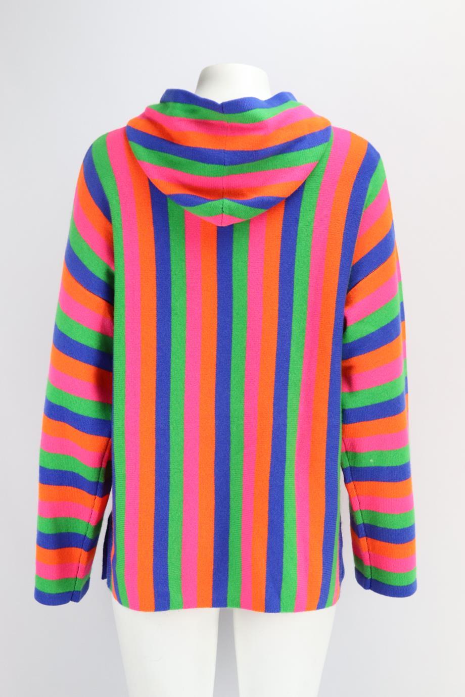 Kujten Striped Cashmere Hoodie One Size In Excellent Condition In London, GB