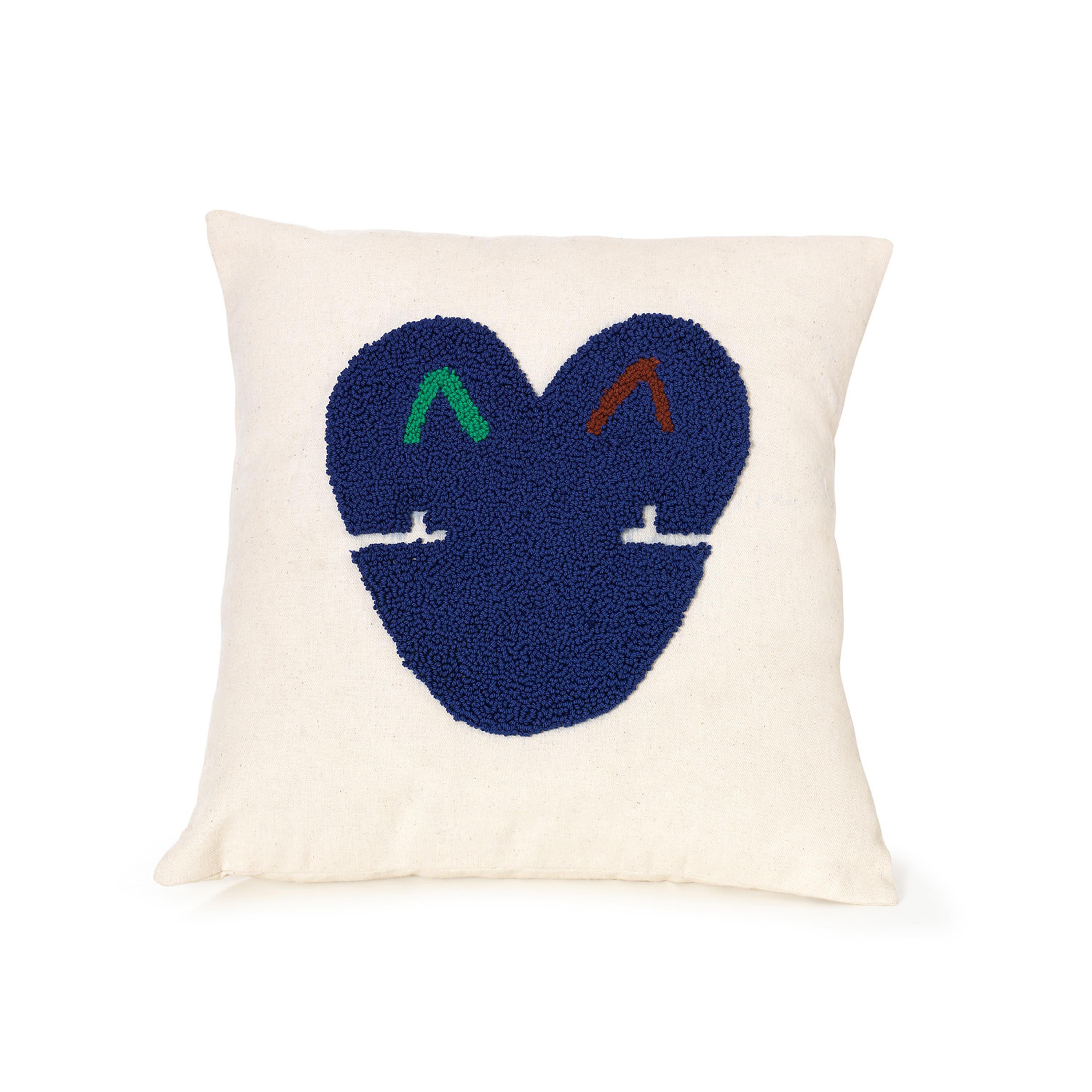 Kukuy nido cushion by Sebastian Herkner
Materials: 100% cotton. 
Technique: Hand-woven in Colombia. 
Dimensions: W 38 x H 38 cm 
Available in colors: Nature, night blue, beige pink, terracotta. 

The Nido Kukuy cushion combines joyful colors with