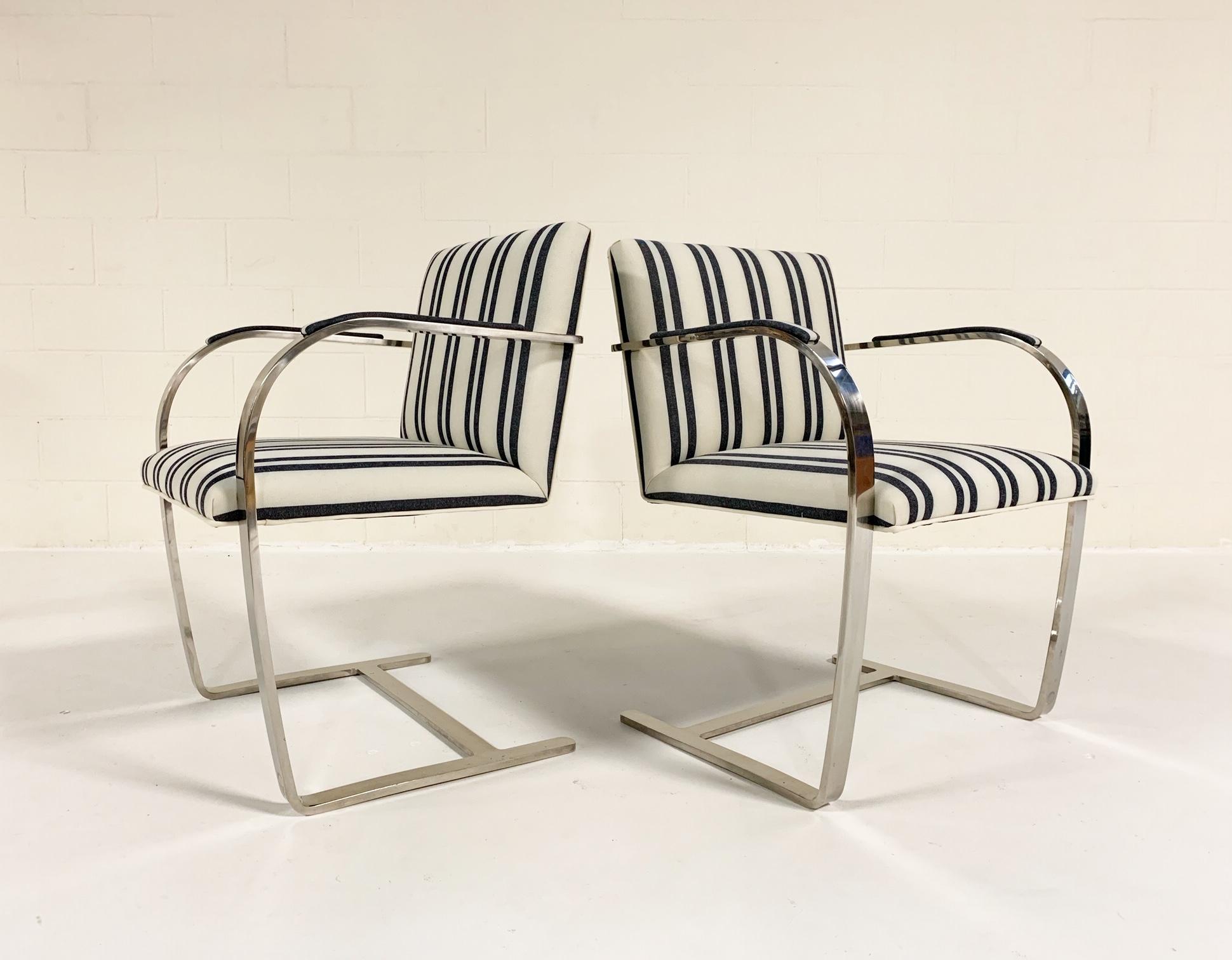 This iconic chair pair is part of the KULE x Forsyth collab. Introducing a collection of timeless design icons restored by Forsyth with fabric designed by KULE. The collection includes an Eero Saarinen Womb Chair, Ludwig Mies van der Rohe Brno