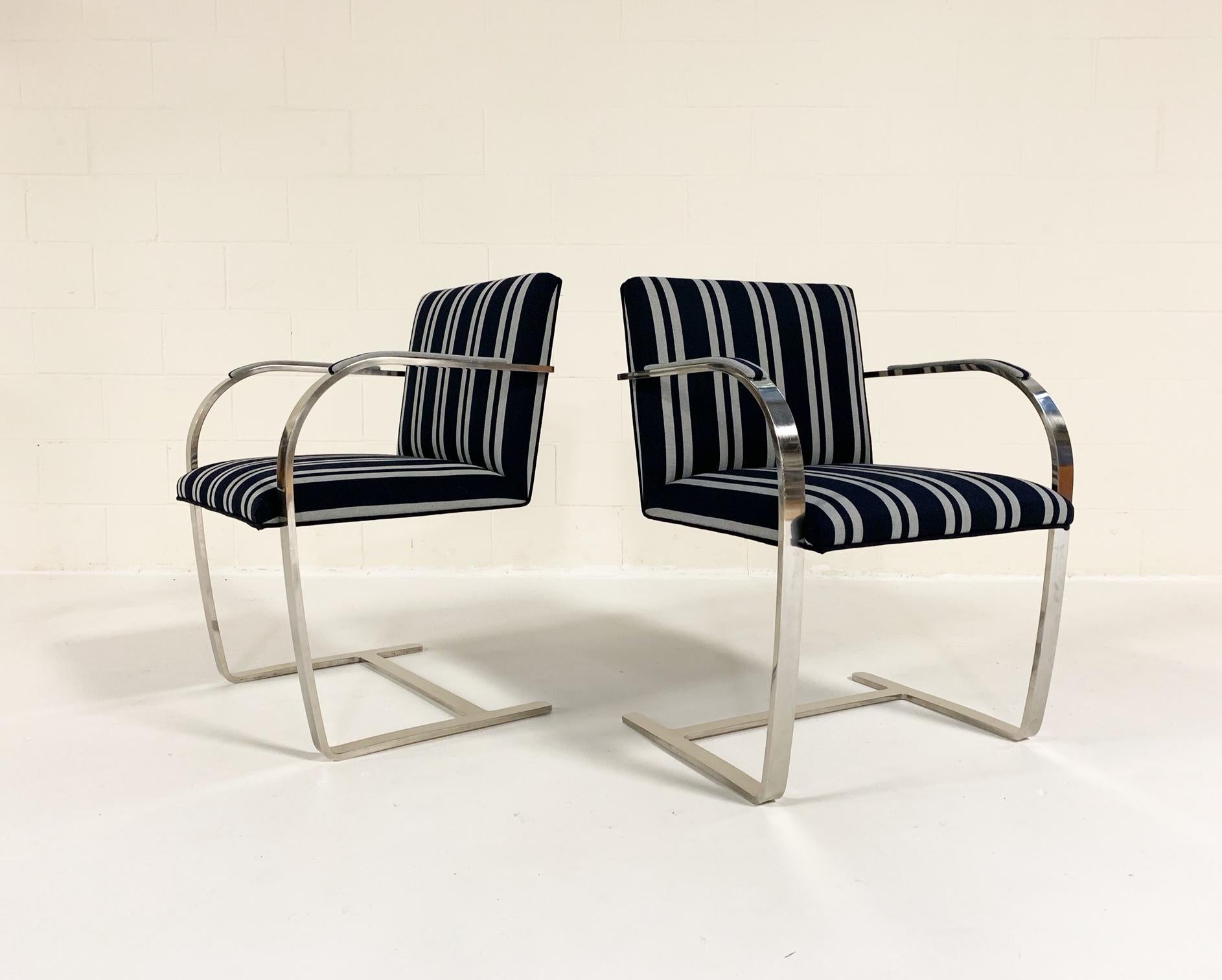 This iconic chair pair is part of the Kule x Forsyth collab. Introducing a collection of timeless design icons restored by Forsyth with fabric designed by Kule. The collection includes an Eero Saarinen womb chair, Ludwig Mies van der Rohe Brno