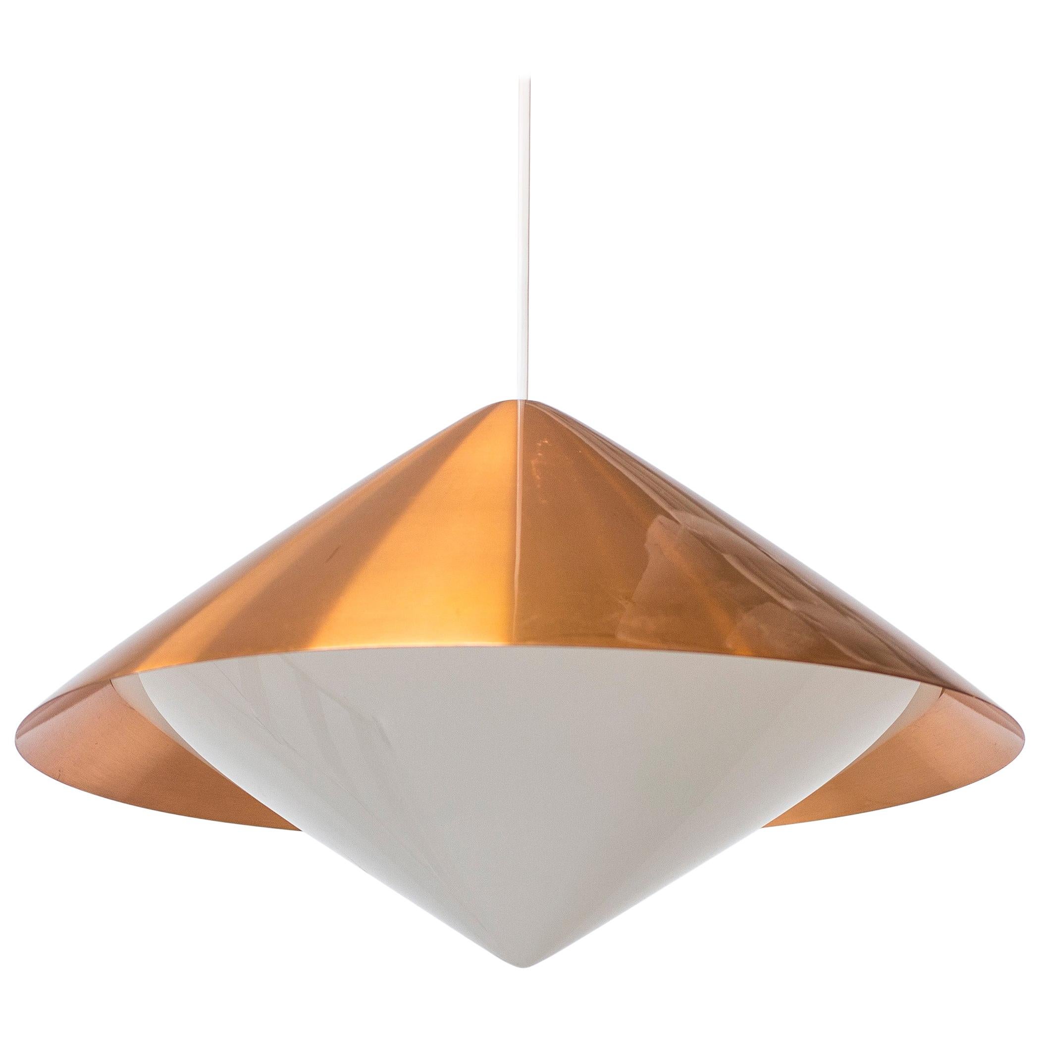 "Kuli" Copper Ceiling Lamp by Svea Winkler for Orno, Finland, 1960s For Sale
