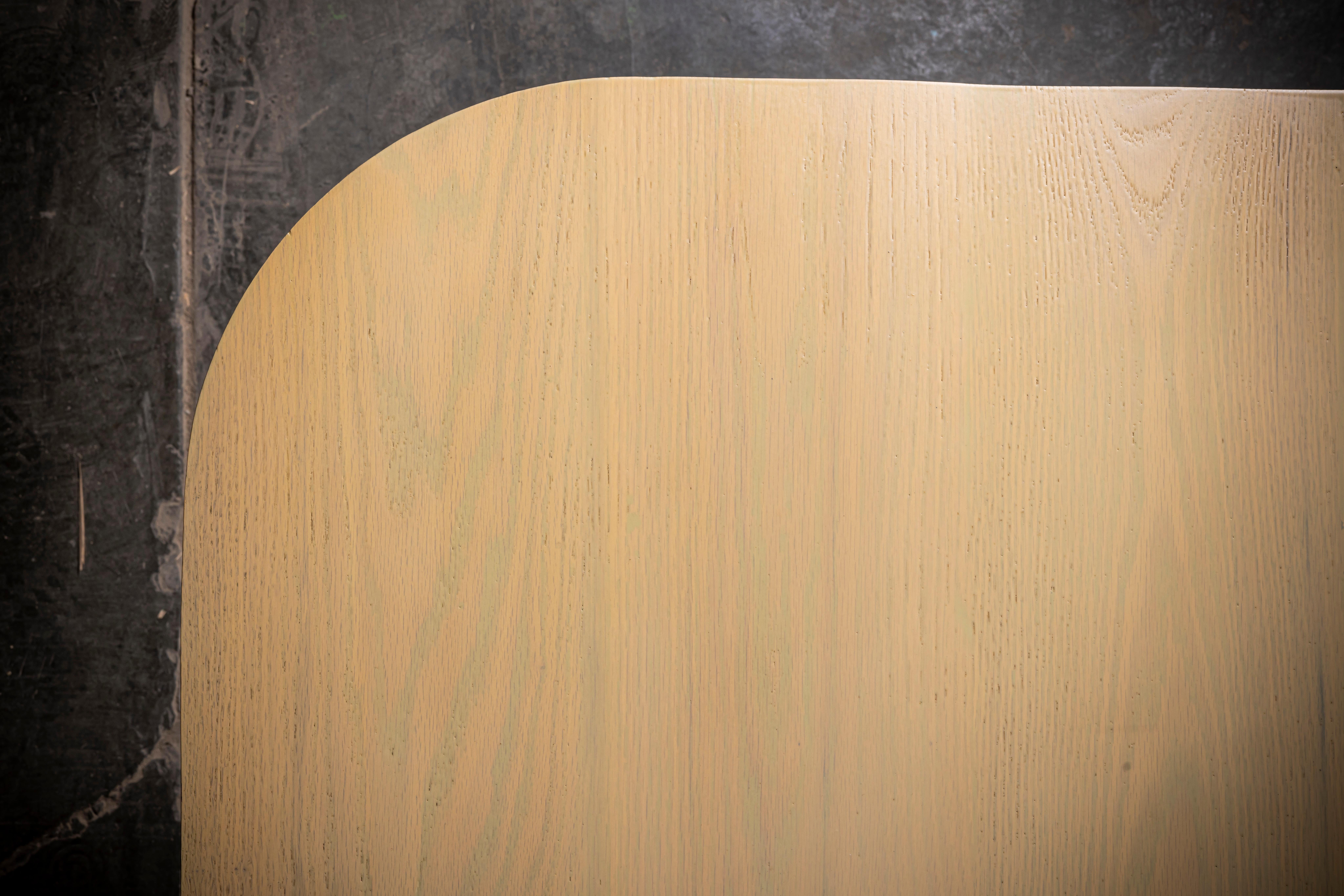 Modern Kulindros Rectangular Dining Table in Solid Oak by No Age Studio For Sale