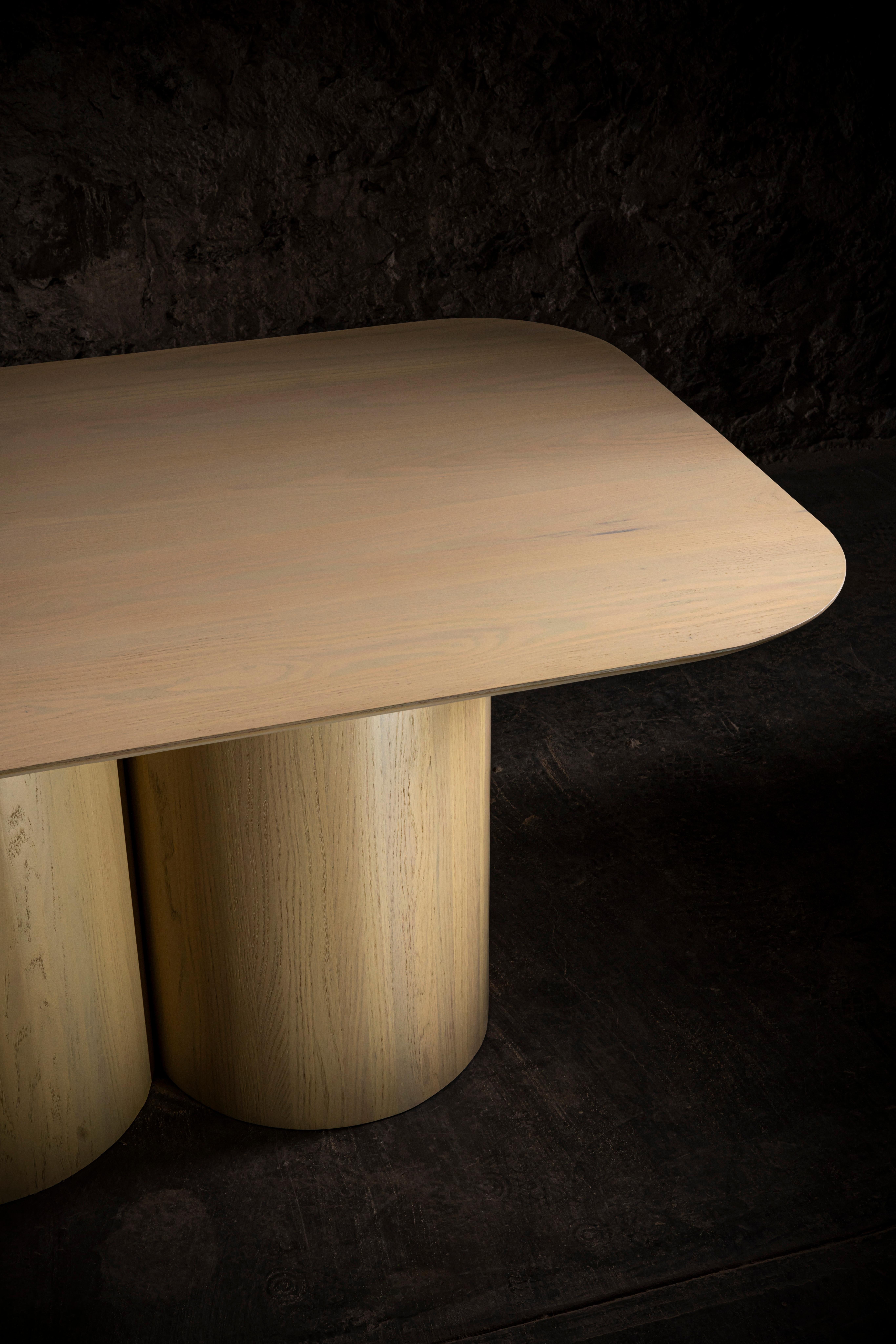 Other Kulindros Rectangular Dining Table in Solid Oak by No Age Studio For Sale