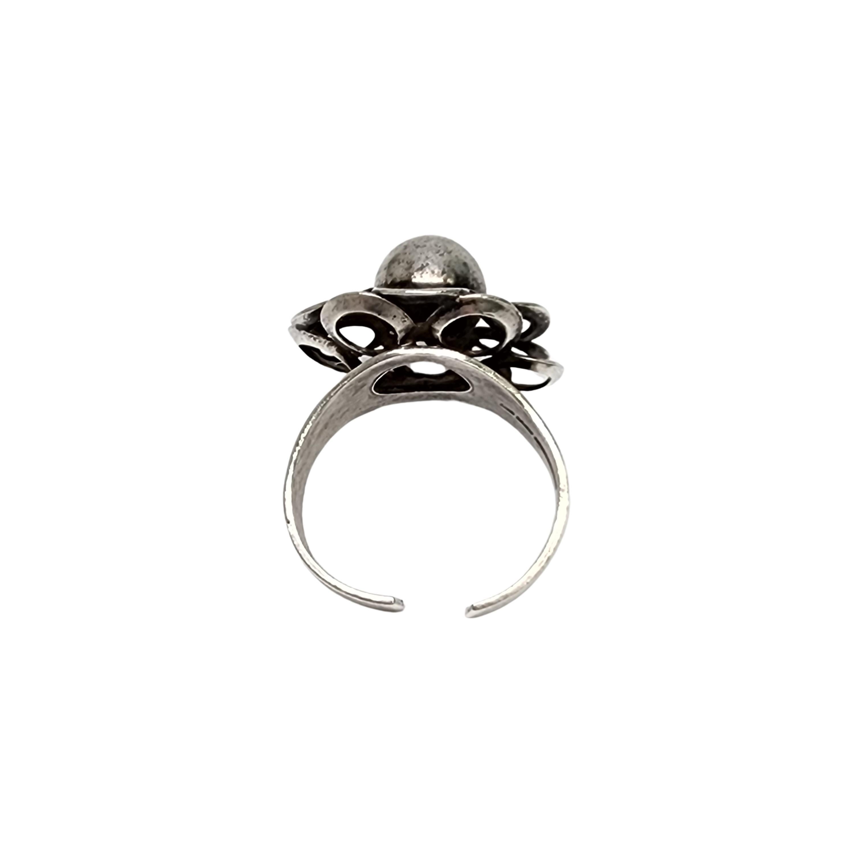 Kultaseppa Salovaara Finland Sterling Silver Flower Ring Adjustable Size #16698 For Sale 1