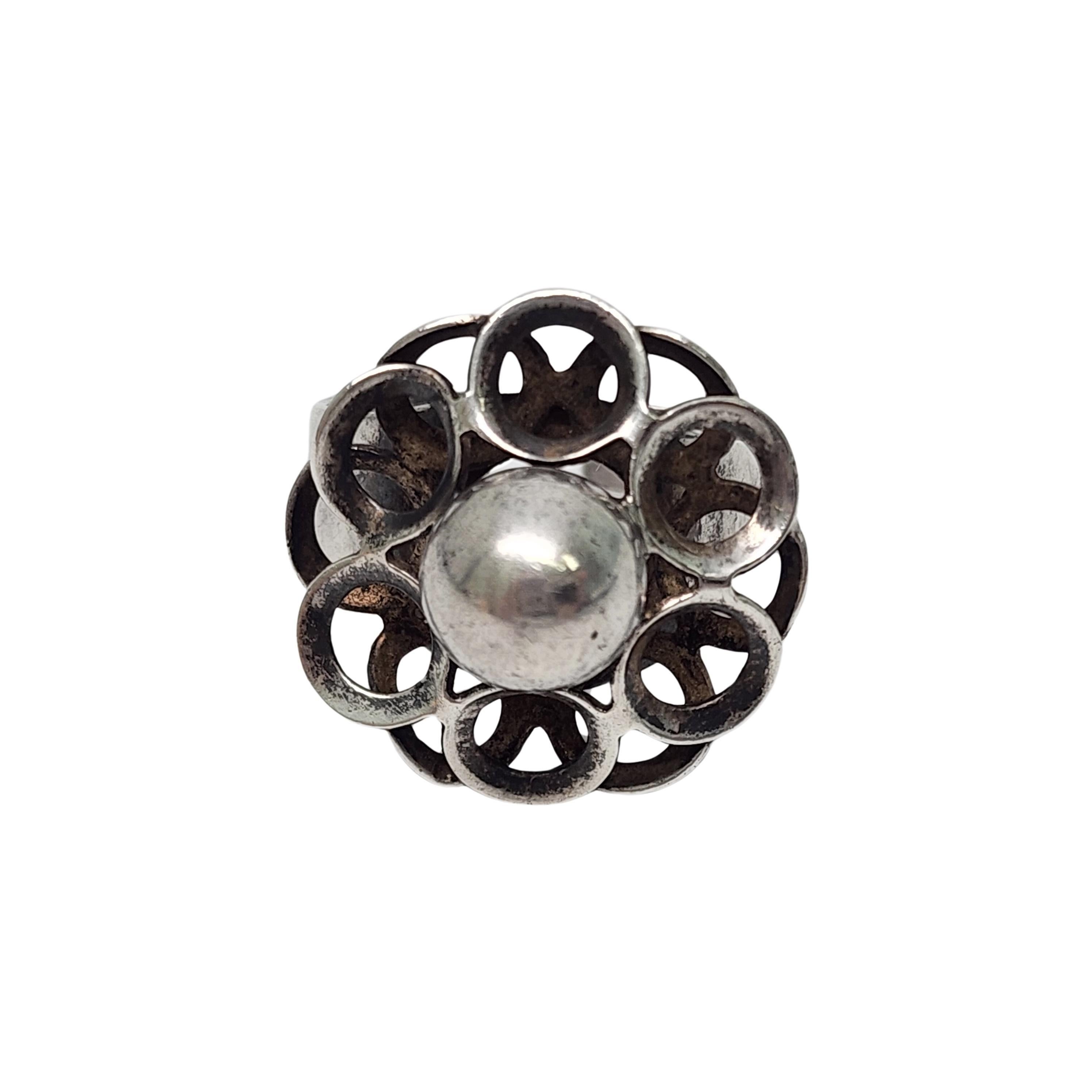 Kultaseppa Salovaara Finland Sterling Silver Flower Ring Adjustable Size #16698 For Sale 2