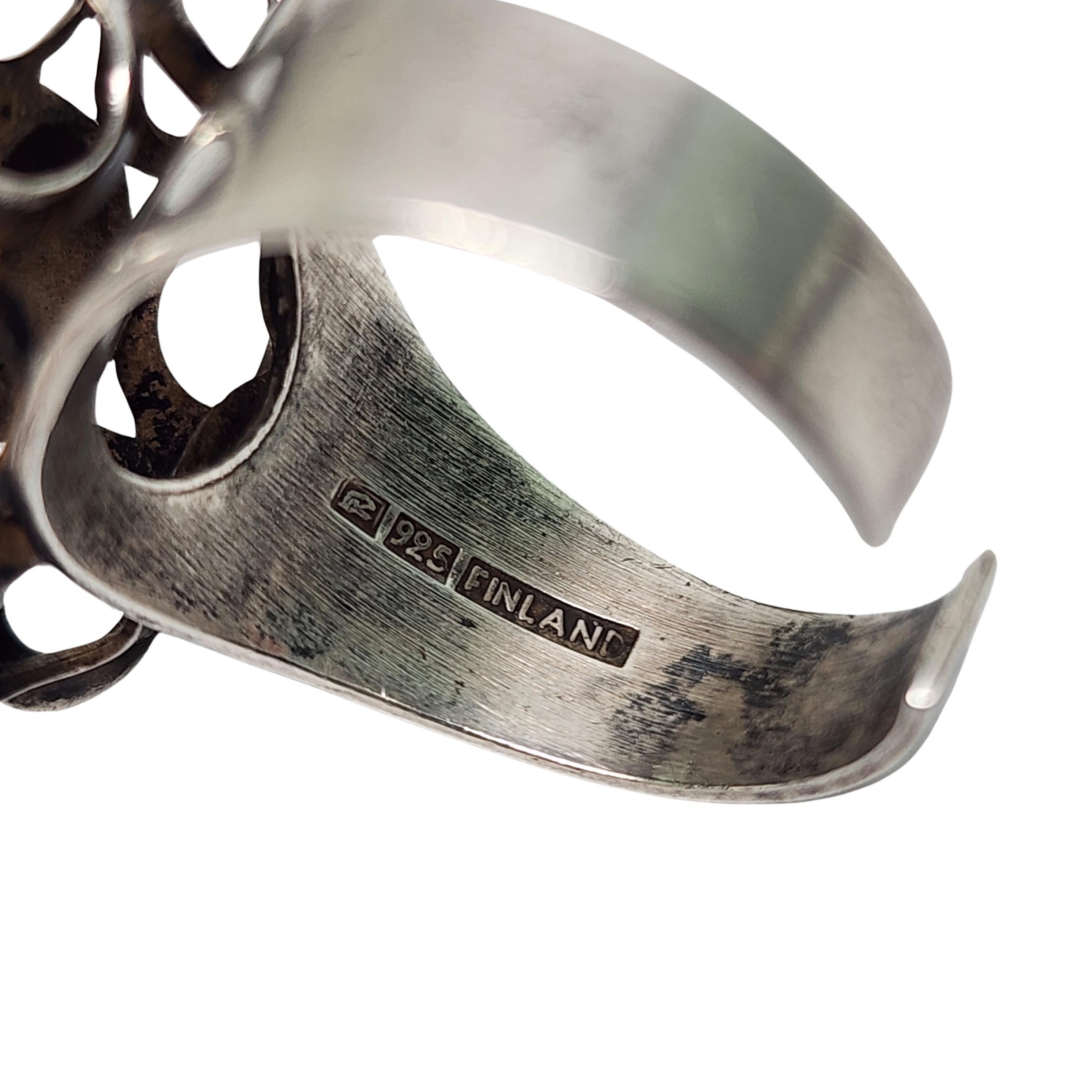 Kultaseppa Salovaara Finland Sterling Silver Flower Ring Adjustable Size #16698 For Sale 3