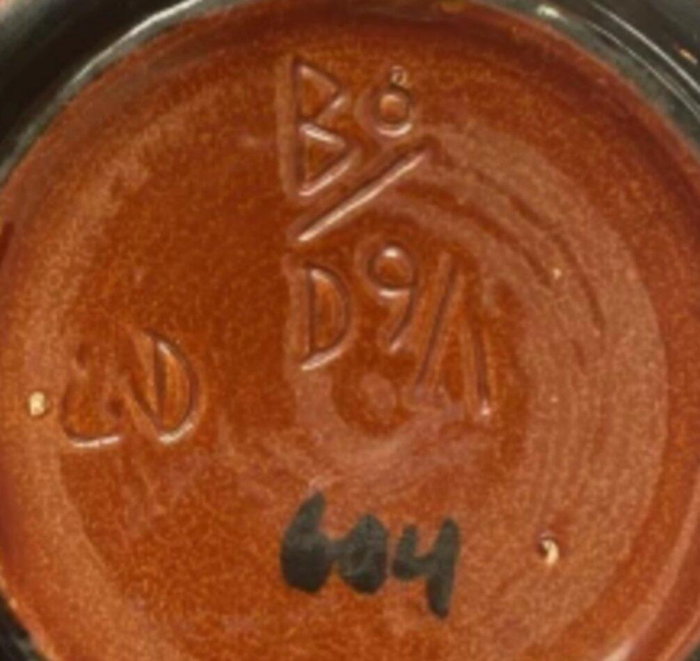 Schwarz-orangefarbene Kulvas-Vase von Ewald Dahlskog (Schwedisch) im Angebot