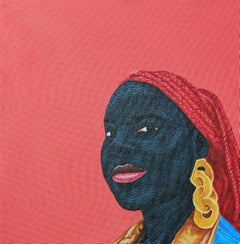 Retrato de Becky en acrílico, estilo expresionista, siglo XXI