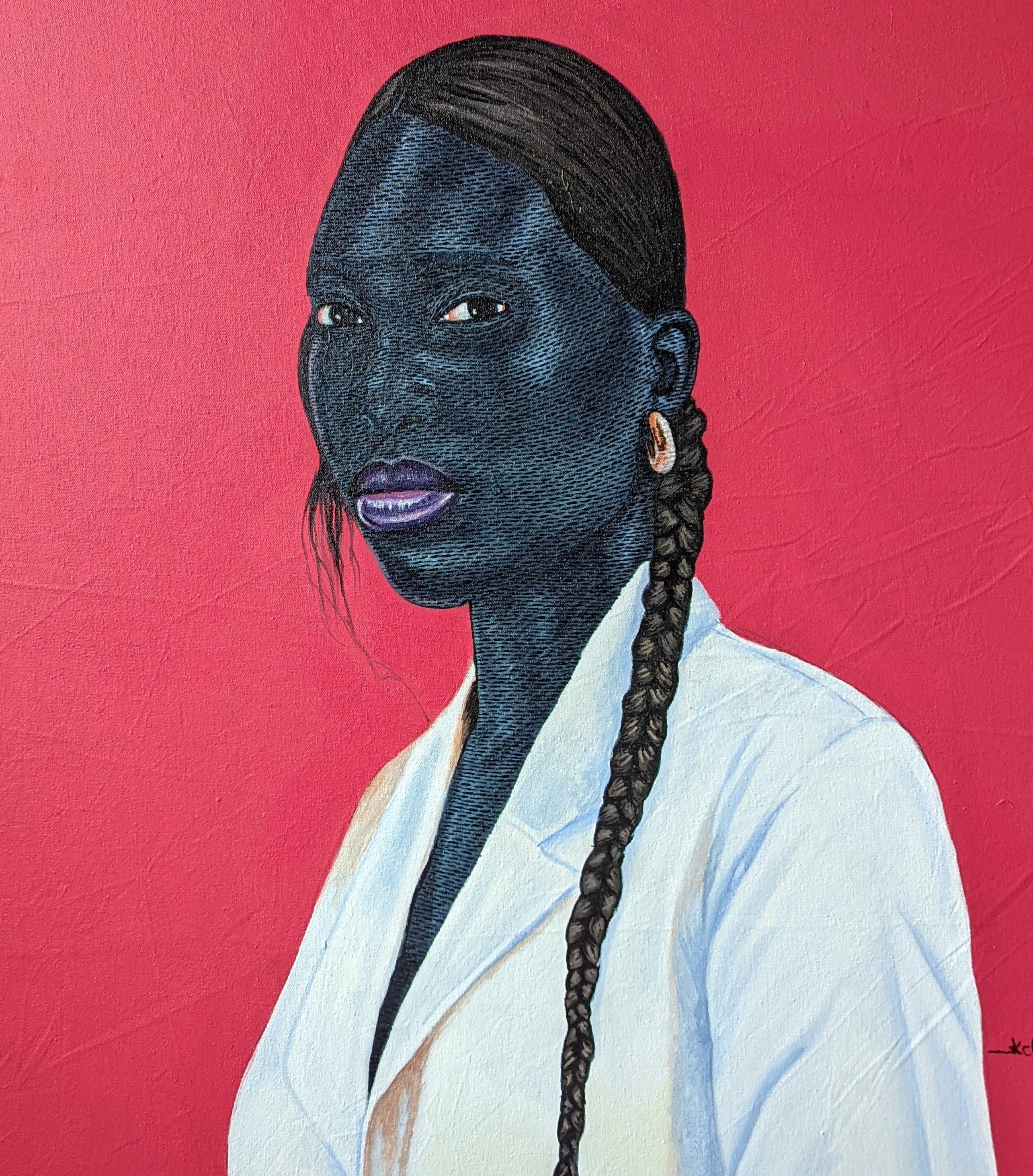 Black Beauty - 21st Century, Contemporary, Figurative Portrait, Acrylic, Women For Sale 1