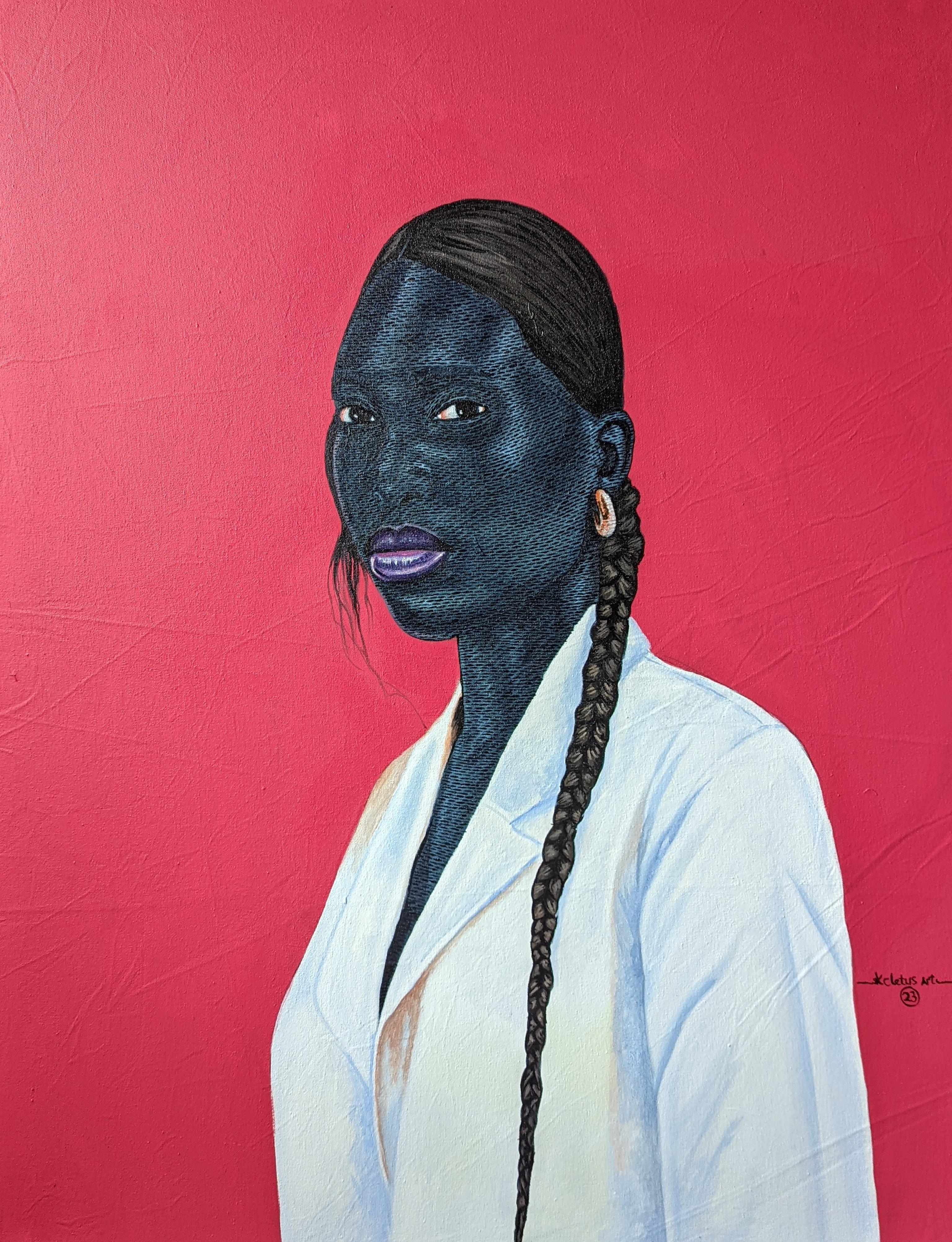 Kum Cletus Portrait Painting - Black Beauty - 21st Century, Contemporary, Figurative Portrait, Acrylic, Women