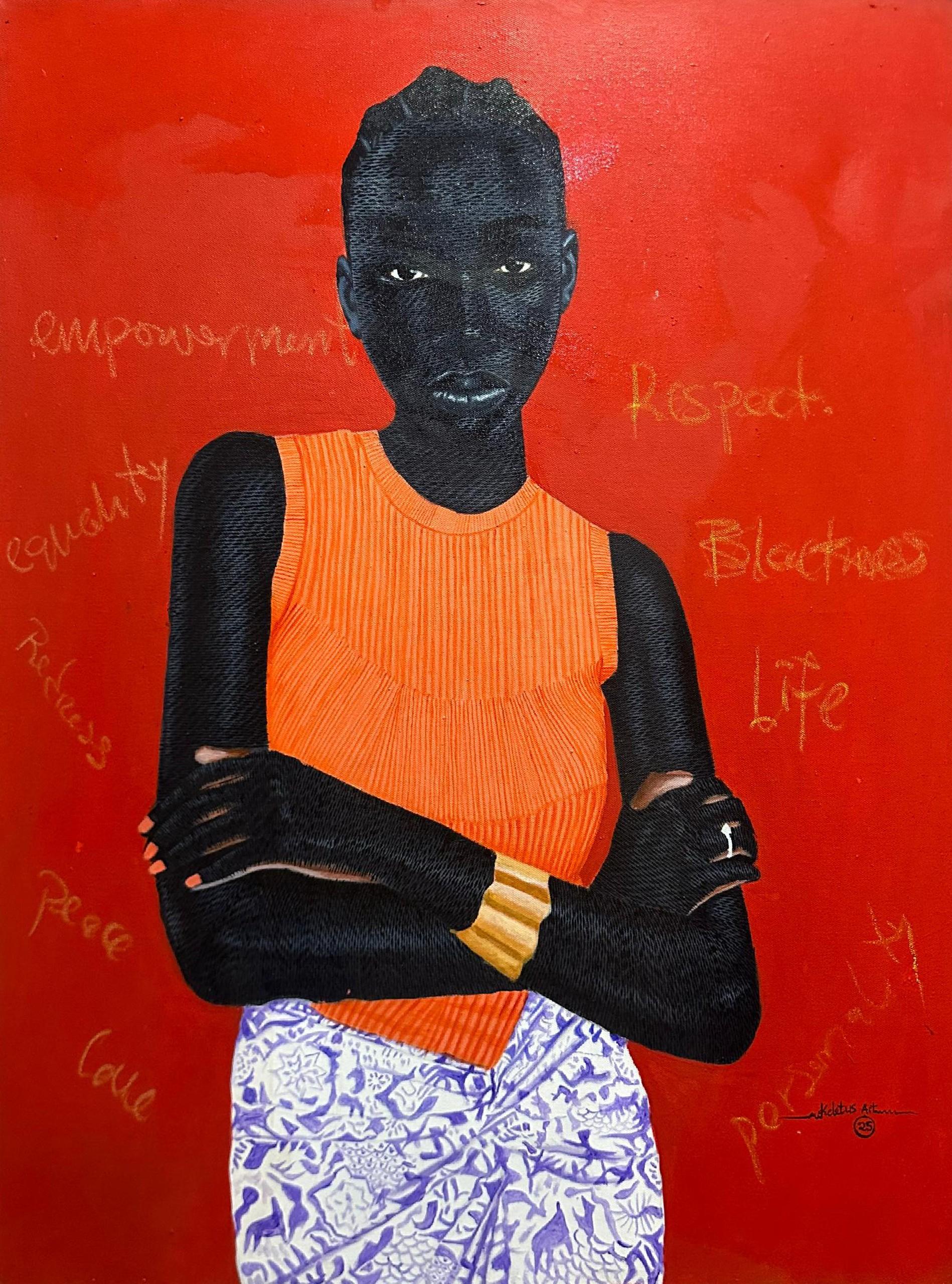 Kum Cletus Portrait Painting – Ohne Titel 4 - 21. Jahrhundert, Zeitgenössisch, Figuratives Porträt, Modern, Frauen
