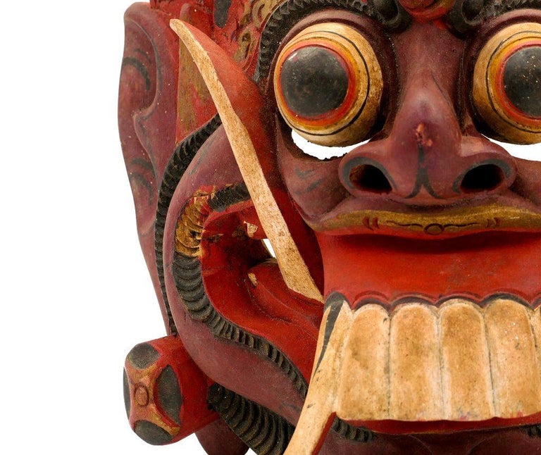 Wood Kumba Karna Masks, Indonesian, Mid-20th Century For Sale