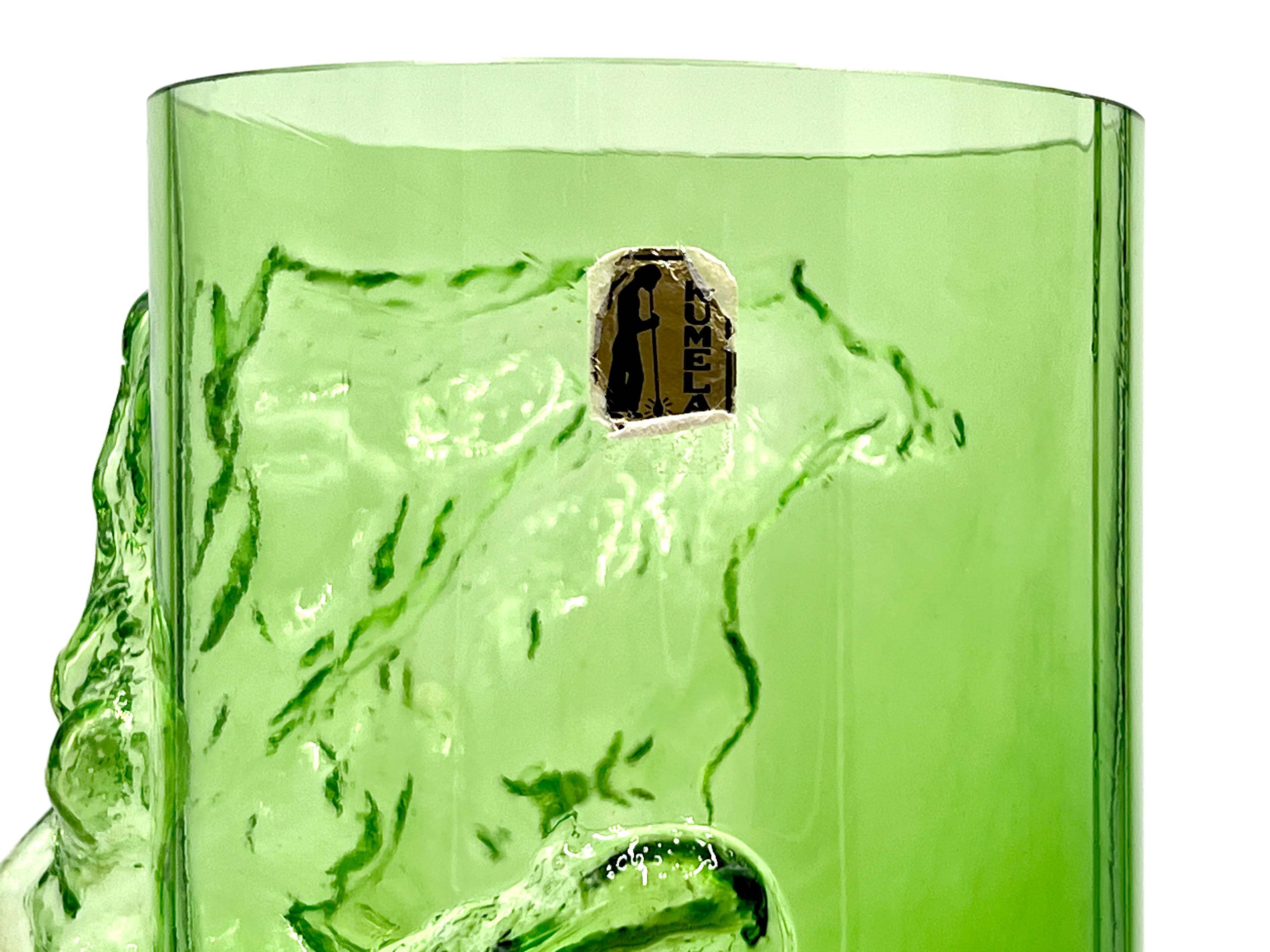Kumela Glass was a smaller Finnish glass manufacturer, based in Riihimaki, and founded in 1933. The company predominantly produced household and utility glass, with key designers Kaj Blomqvist (1939-), Pentti Sarpaneva (1925-78) and Armando Jacobino