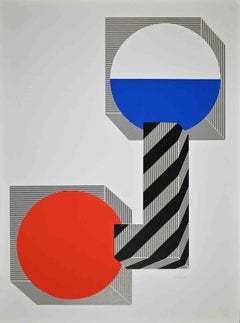 Abstract Composition - Original Screen Print  by Kumi Sugai - 1971