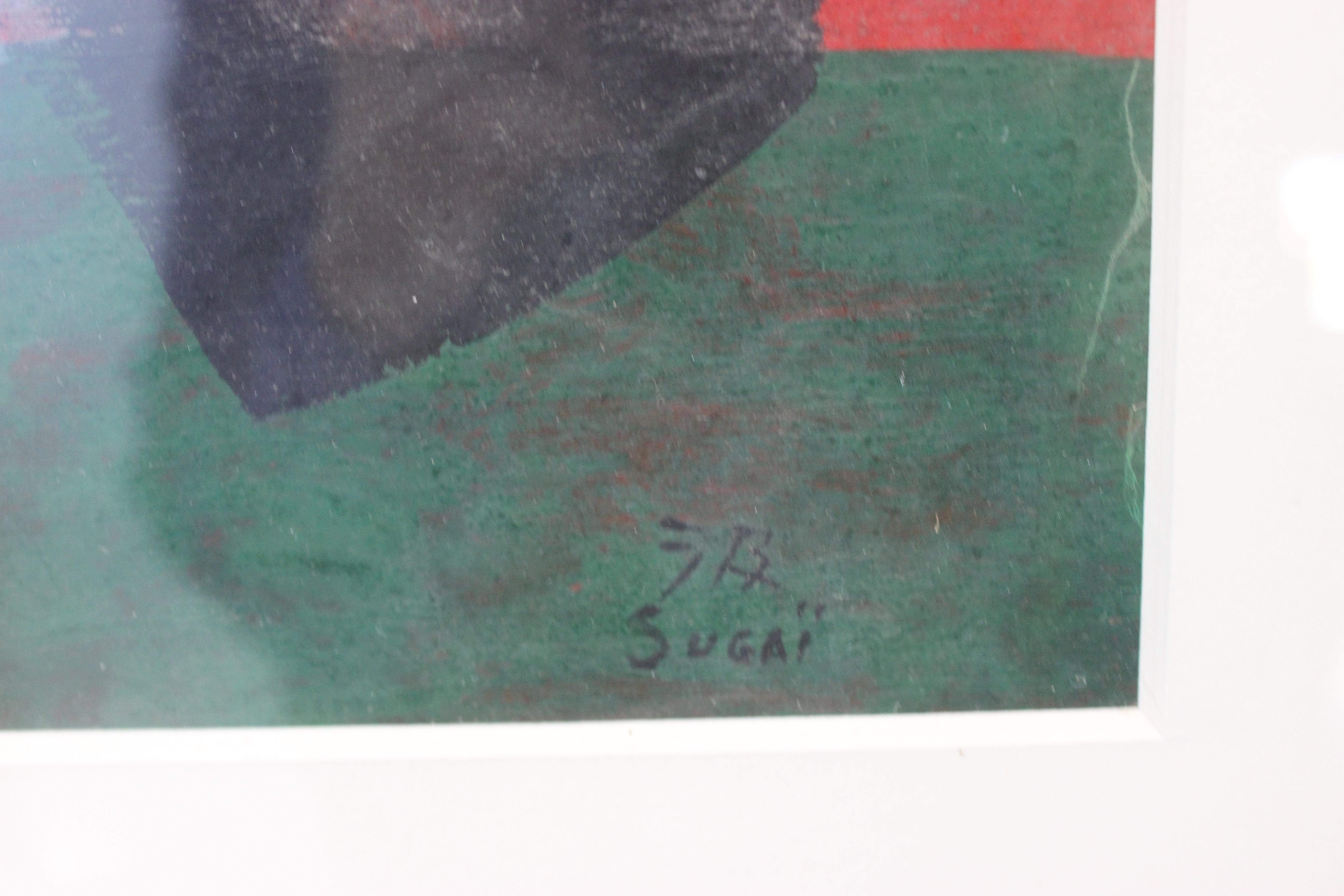 Peinture au pinceau Sugai provenant d'une collection privée de Palm Beach

Après s'être installé à Paris en 1952, Sugaï s'est familiarisé avec l'héritage du surréalisme et de l'impressionnisme abstrait, et a commencé à adapter les formes et les