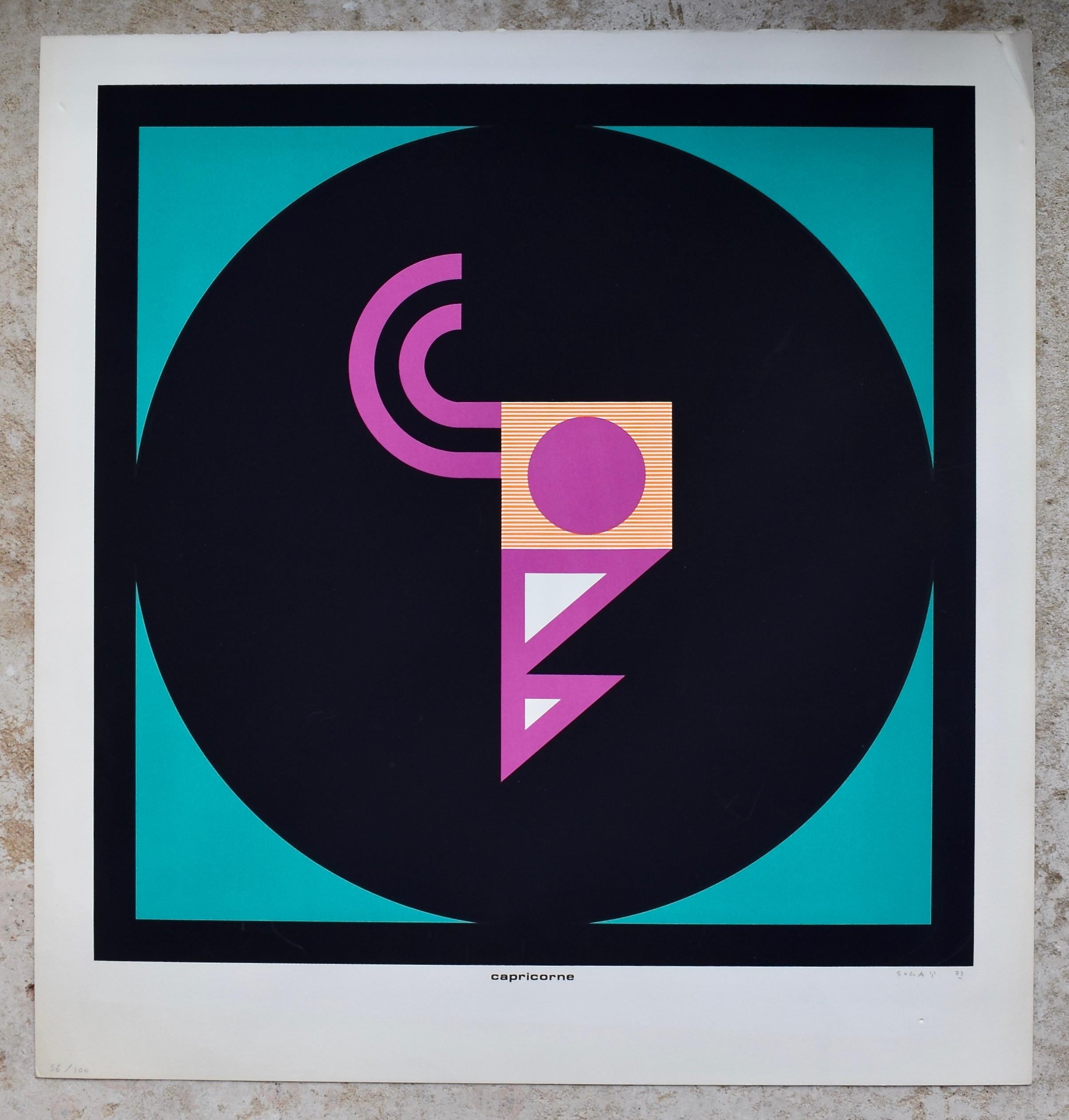 Kumi Sugaï Limited Edition Silkscreen Print Capricorn 1973 In Good Condition For Sale In Weesp, NL
