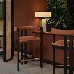 Kumiko Moka Lacquered Ash Bar Stool