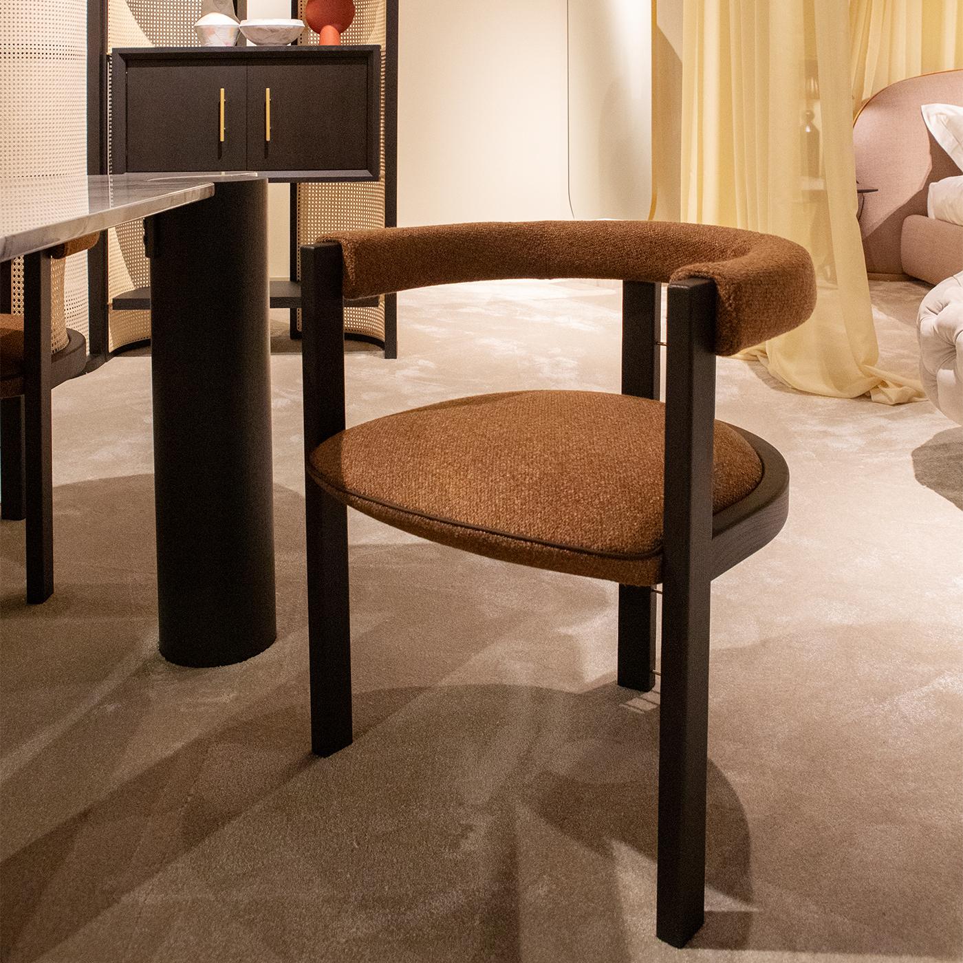 Italian Kumiko Moka-Stained Ash Chair by Black Tie For Sale