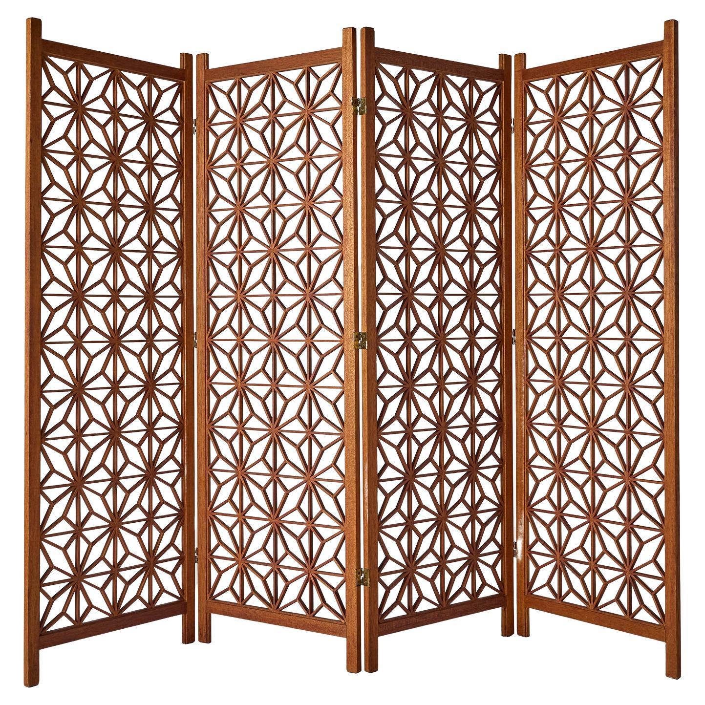 Divisorio per ambienti in teak Kumiko