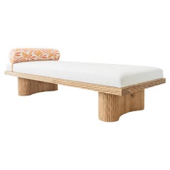 Kumo bench - Solid Oak Stool with Premium Upholstery and Sculptural Detail