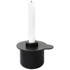 Kumo Candle Holder in white oak and 3mm black coated steel