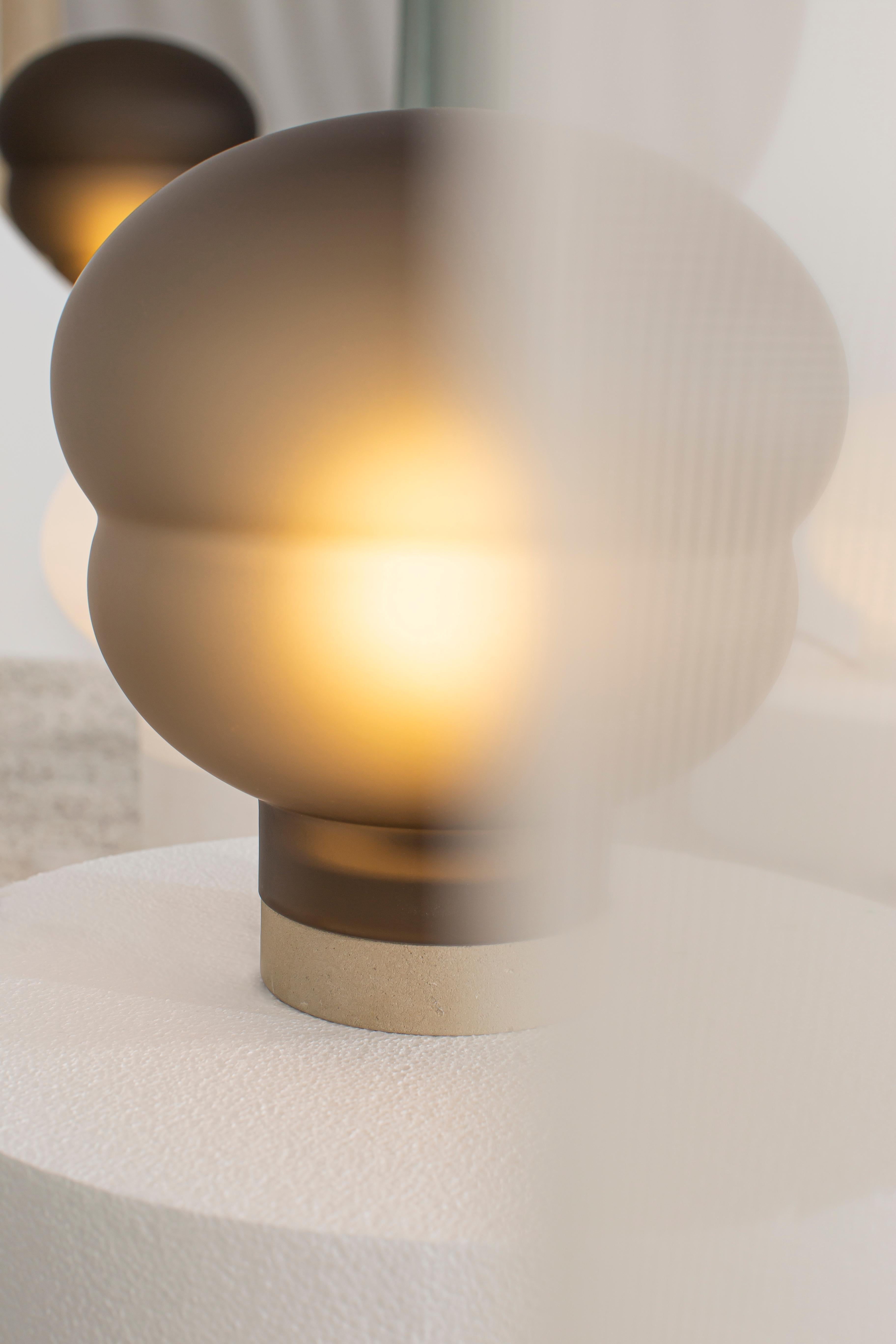 Kumo Medium Smoky Grey Acetato Taupe Floor Lamp by Pulpo For Sale 2