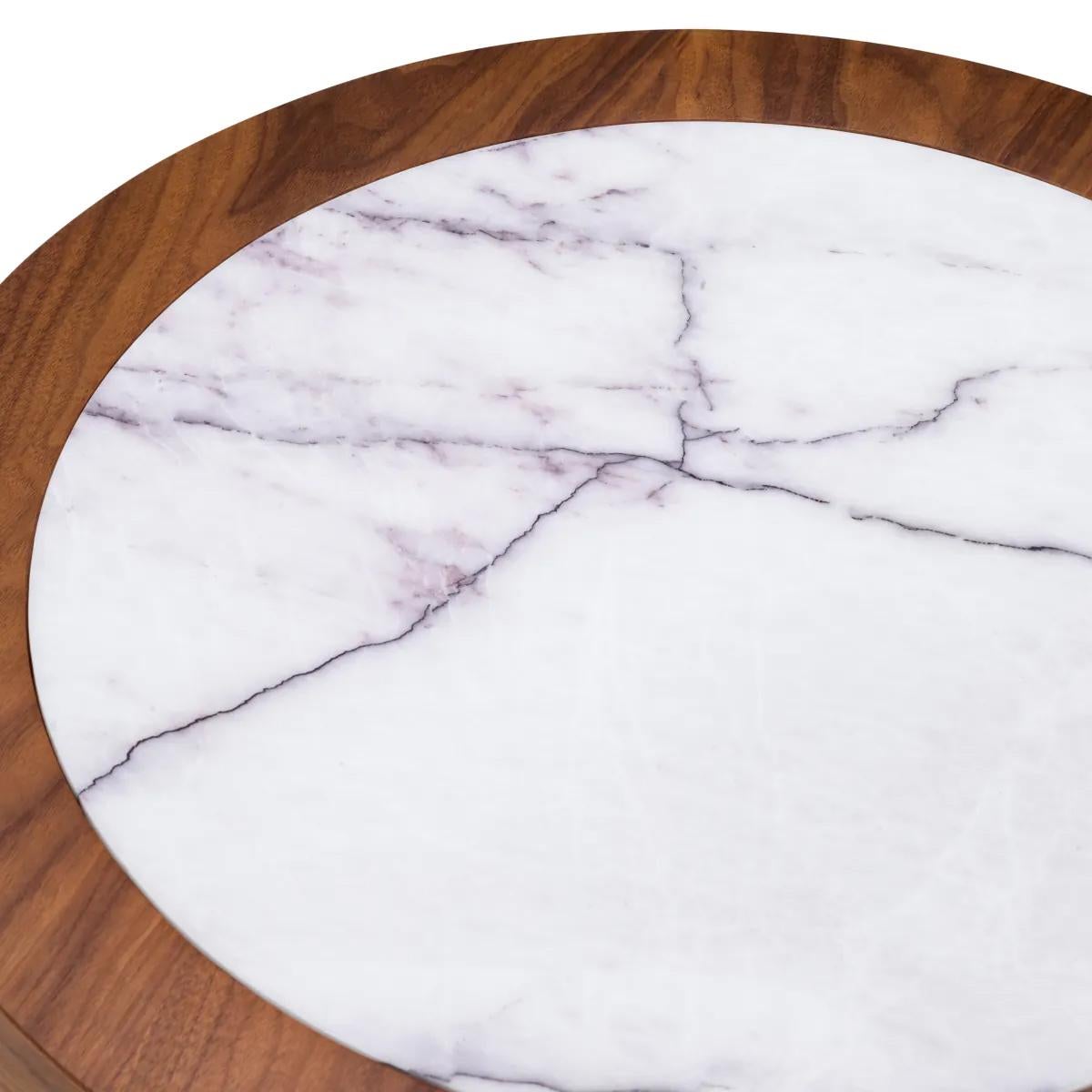 Contemporary Kumo Walnut Side Table For Sale
