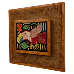 Kuna Mola Texile Bird Wall Decor Hand Crafted 1970's Central America