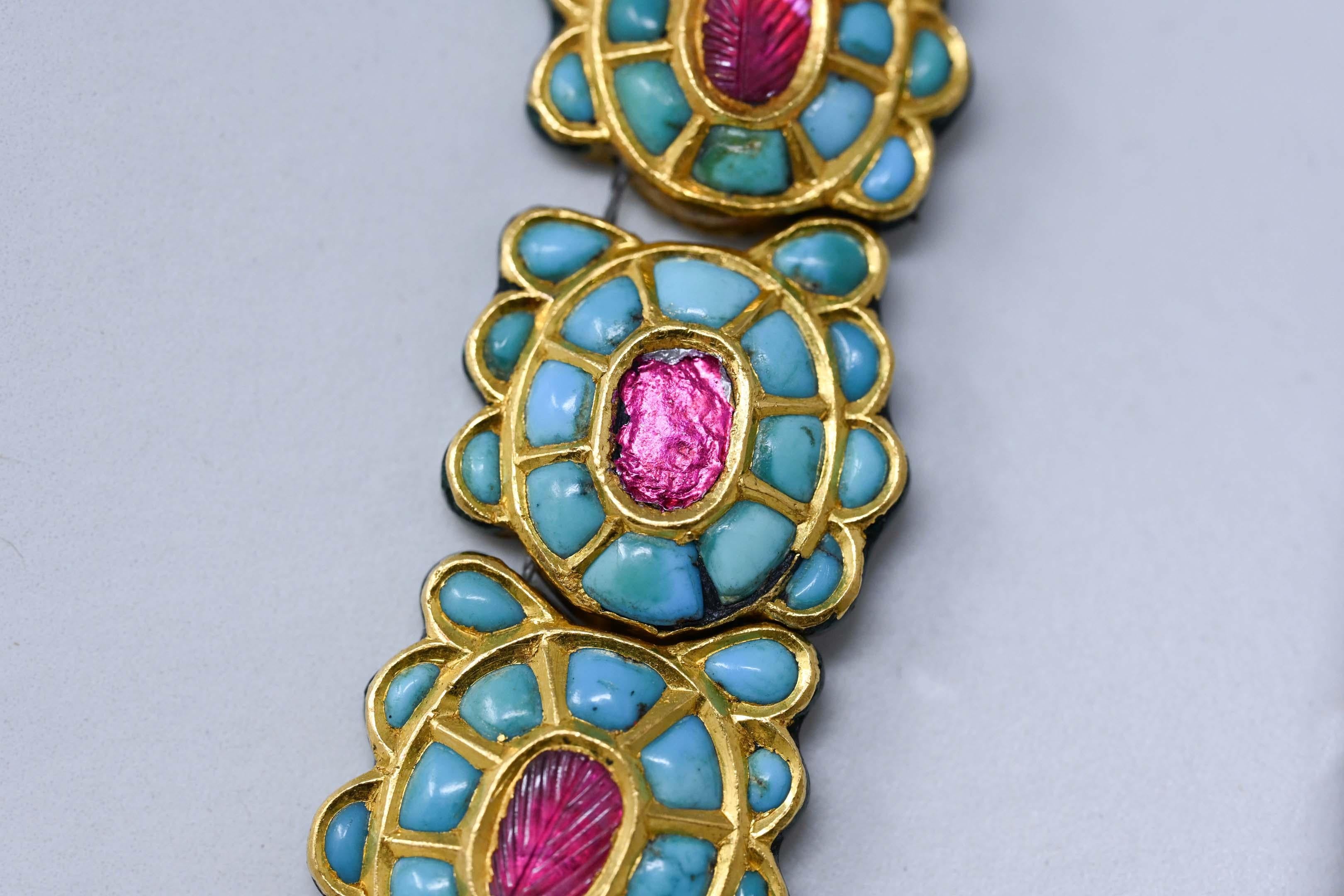 Women's Kundan Bridal Gold Enamel Necklace