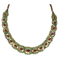 Kundan Bridal Gold Enamel Necklace