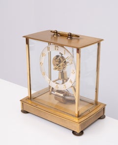 Orologio da caminetto elettromagnetico in ottone Kundo, anni '50, Germania