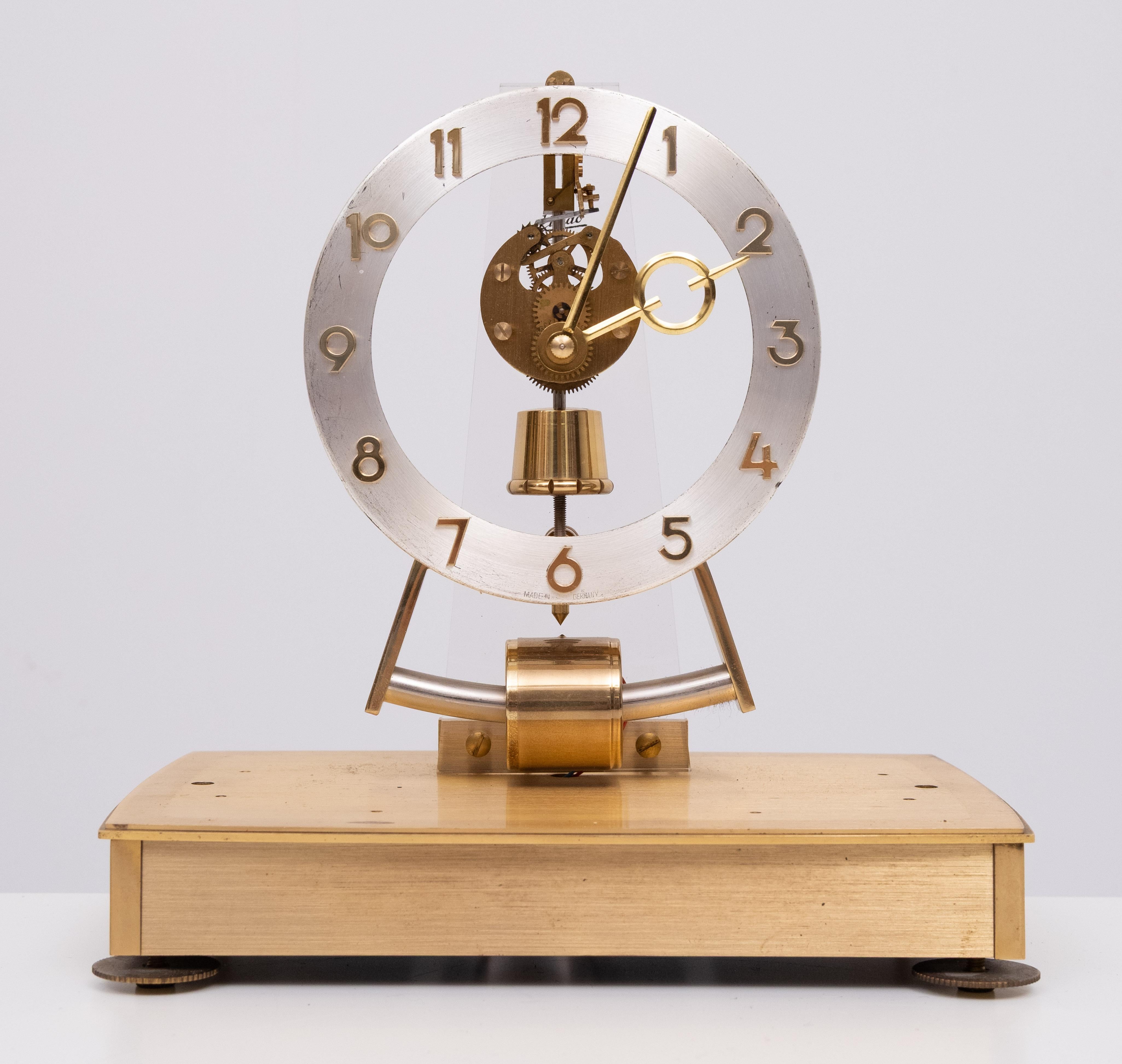Kundo Brass Electromagnetic Mantel Clock 1950s Germany For Sale at 1stDibs