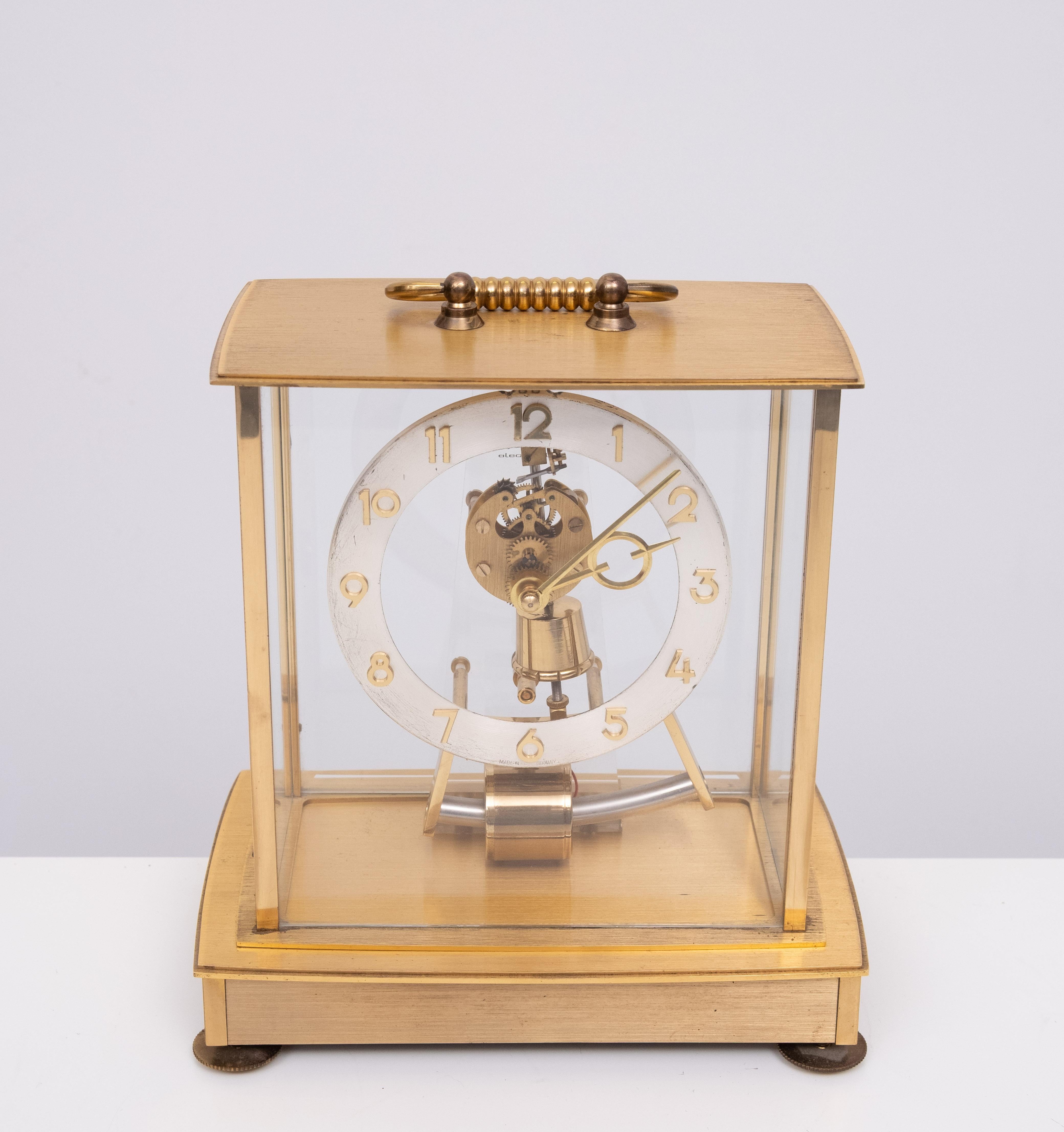 Kundo Brass Electromagnetic Mantel Clock 1950s Germany For Sale at 1stDibs