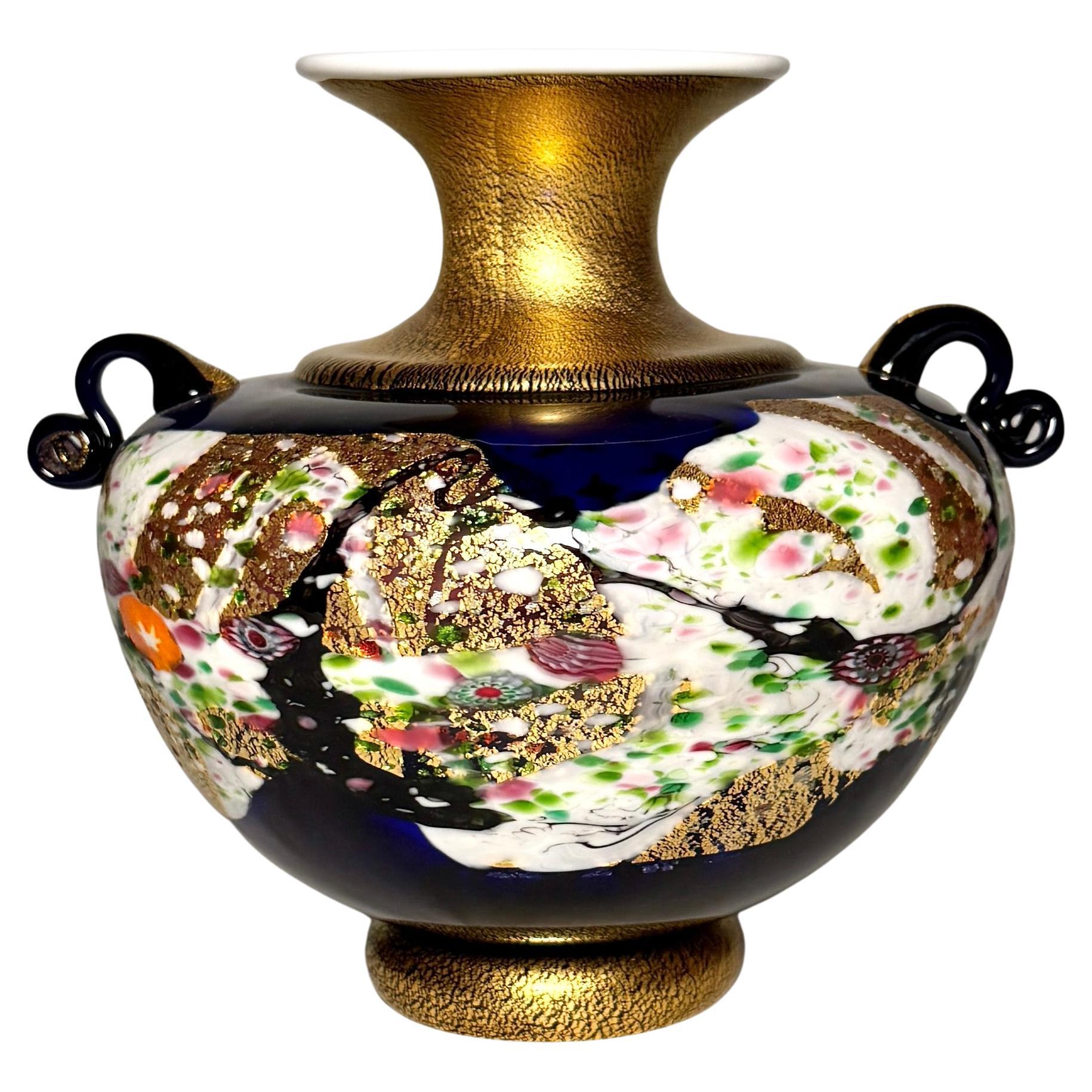 Jarrón de vidrio artístico soplado a mano Kuniaki Kuroki, Periodo Heisei, Japón en venta