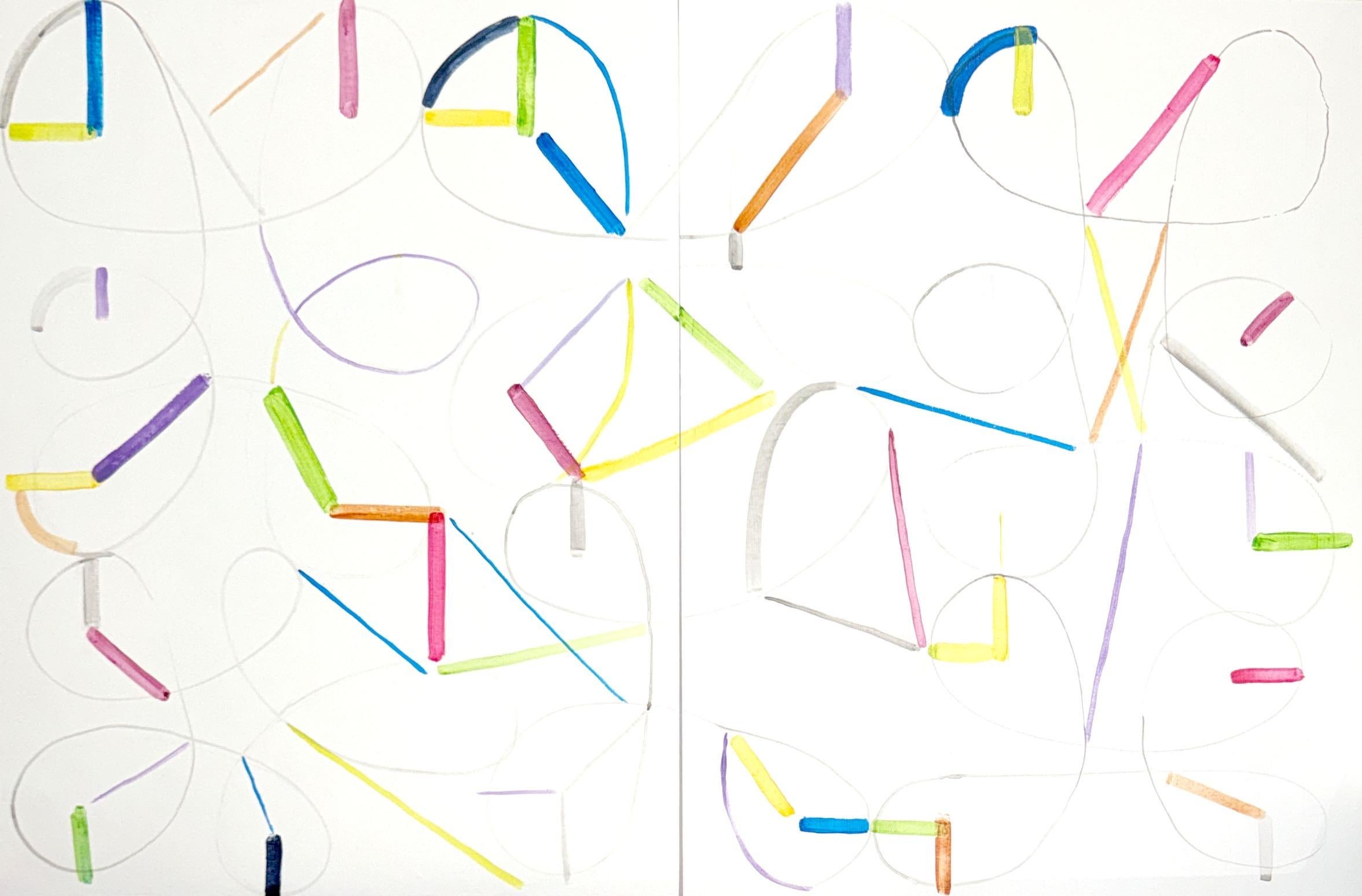 Kunihiko Maehara Abstract Painting - Line Color Assembly II