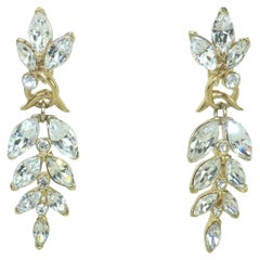Kunio Matsumoto For TRIFARI Rhinestone Dangle Earrings, 1970’s