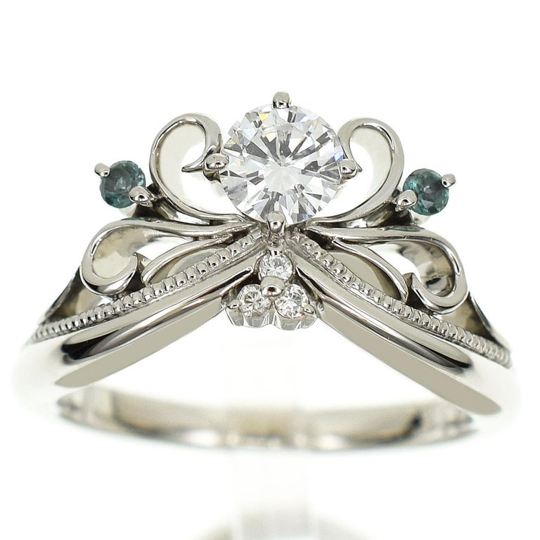 K.uno Platinum Princess Tiara 0.30 Carat Diamond Side Diamonds Alexandrite  Ring For Sale at 1stDibs | alexandrite tiara, alexandrite carat size chart, k  uno jewelry